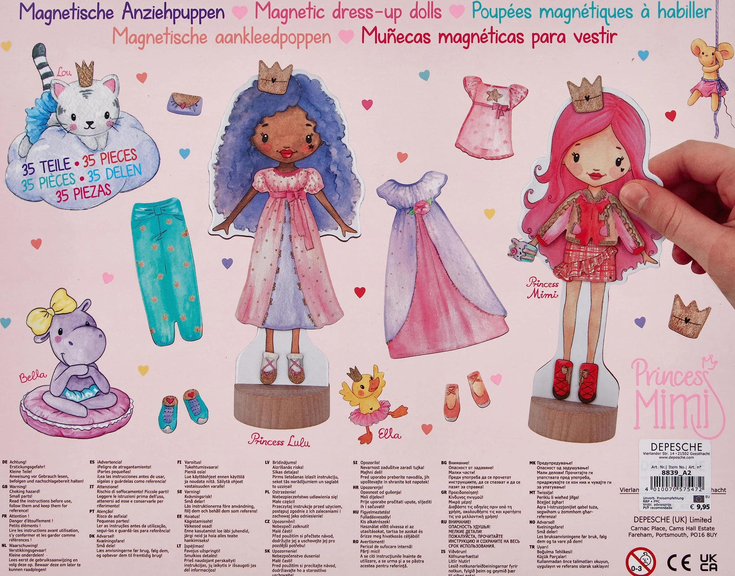 Depesche Princess Mimi magnetyczne lalki do ubierania zestaw 2 lalki 35 elementów