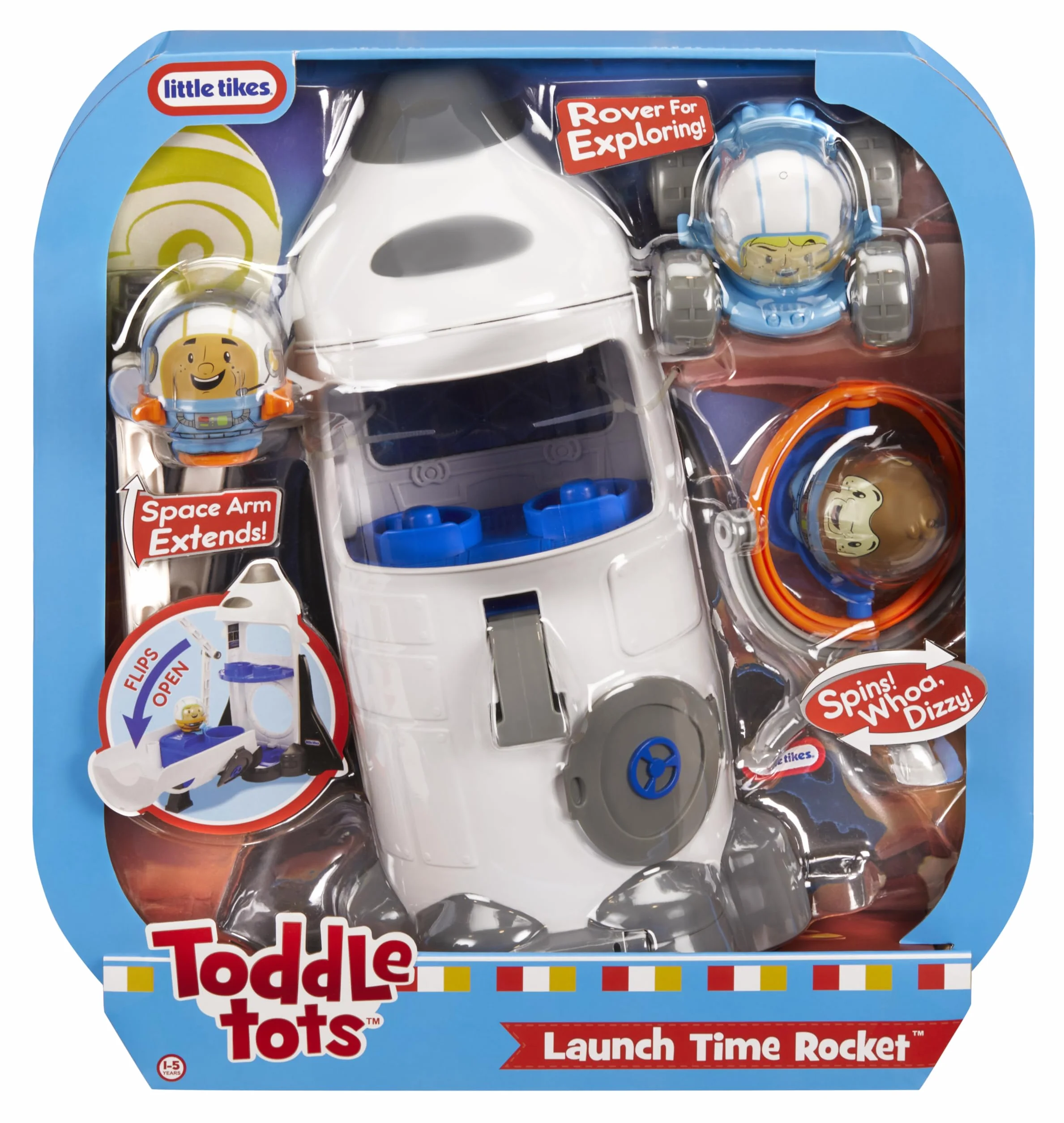 Little Tikes Toddle Tots Launch Time Rocket - Zestaw dla Maluchów - Rakieta Kosmiczna i 3 Figurki do Zabawy w Odgrywanie Ról - Zabawka dla Dzieci i Maluchów - dla Dziewczynek i Chłopców w Wieku 1-5