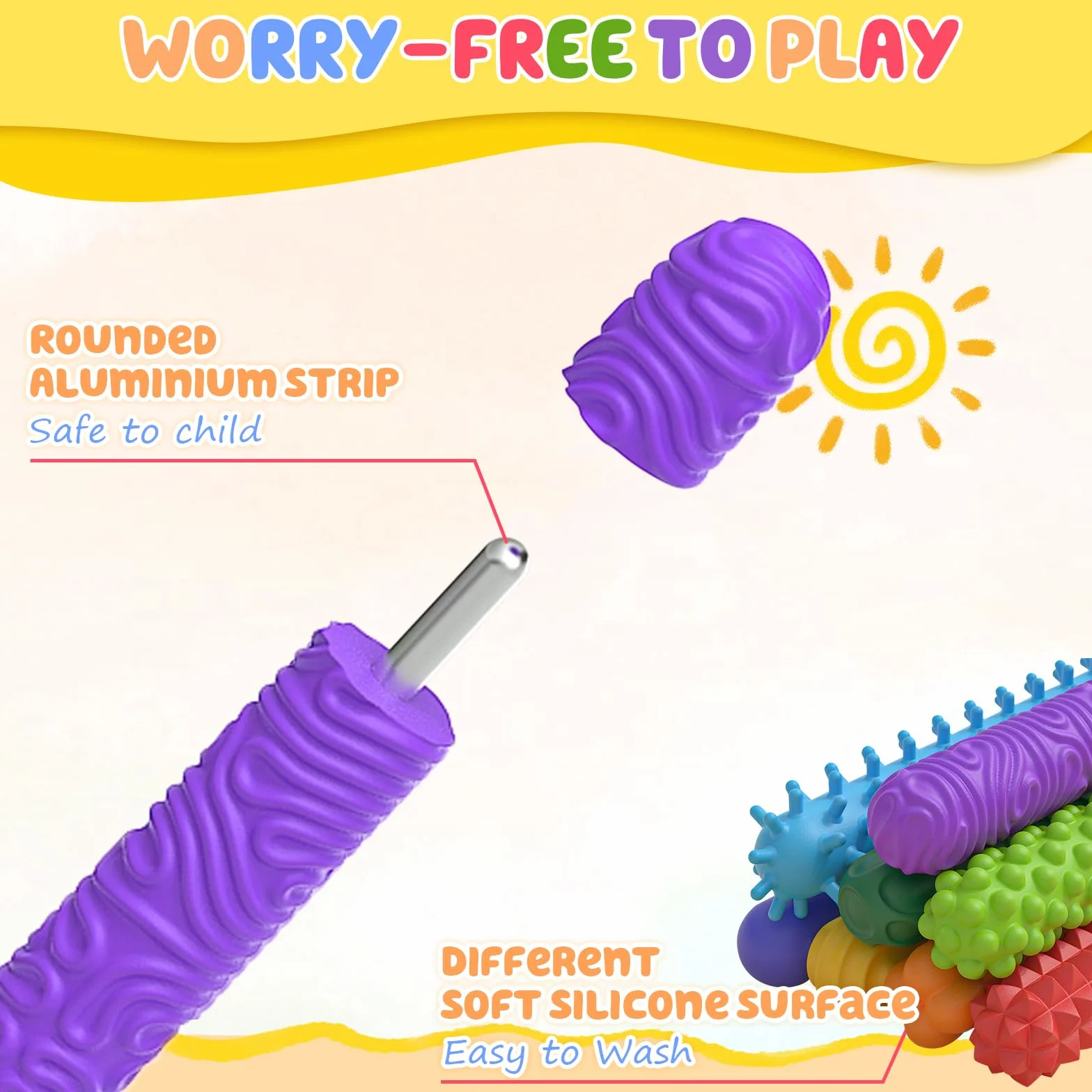 Fidget Toys silikonowy drążek sensoryczny 8P