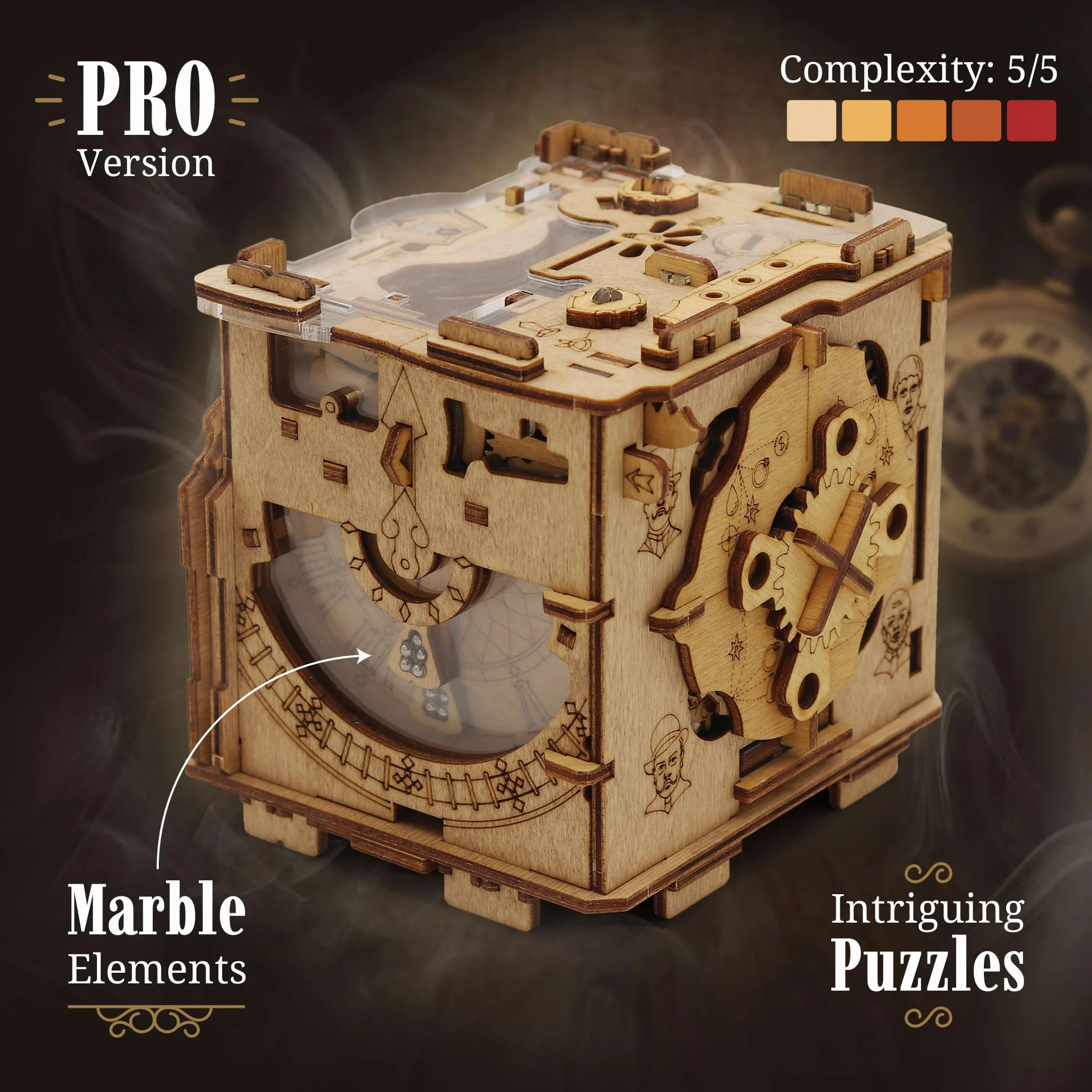 iDventure Cluebox PRO - kamera fotograficzna Sherlocka: Puzzle Box Escape Room - trudne drewniane 3D puzzle - wyjątkowe gry logiczne