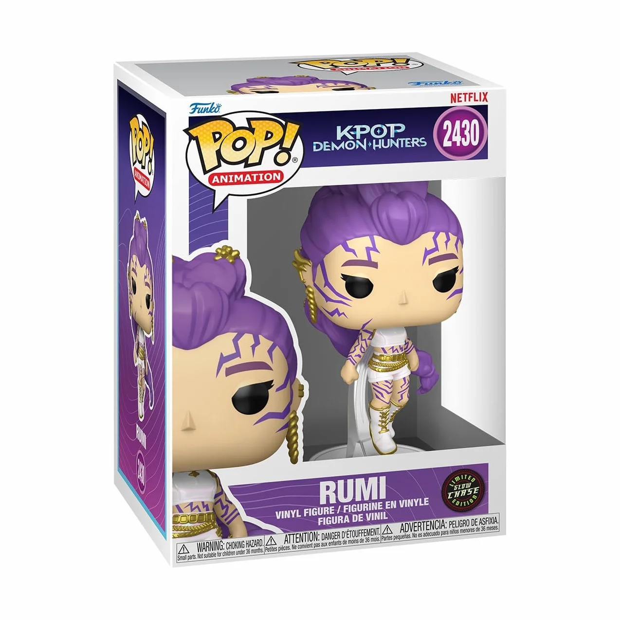 Funko POP! Animacja: Netflix - KPOP Demon Hunters - Rumi with Chase - 1 w 6 szansa na otrzymanie rzadkiego wariantu Chase (Glow in the Dark) - kolekcjonerska figurka winylowa - pomysł na prezent
