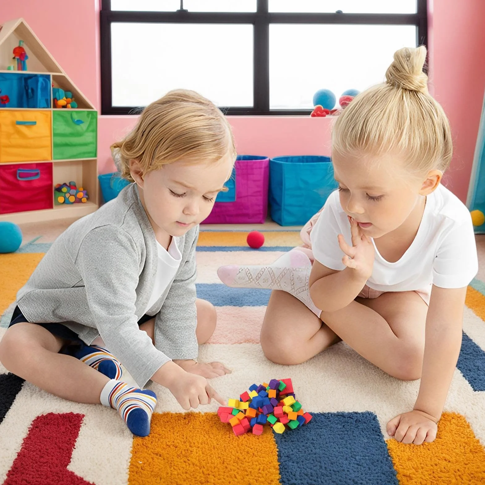 Kostki do Liczenia | Miękkie Tęczowe Liczniki Matematyczne Kostki | Edukacyjne Zabawki do Sortowania dla Klasy Domowego Przedszkola i Zajęć w Szkole