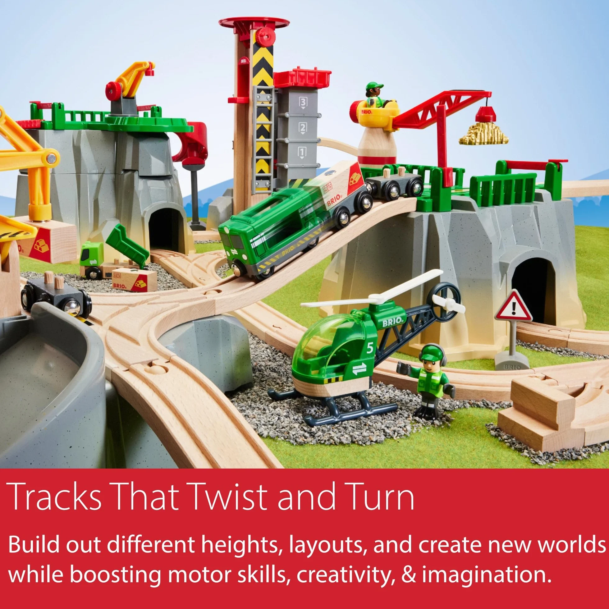 BRIO World 36010 Gebirgs-Frachten Set Deluxe - Eisenbahn-Spaß auf Mehreren Ebenen mit viel Zubehör - Viele Spielmöglichkeiten durch frei kombinierbare Elemente - Für Kinder ab 3 Jahren