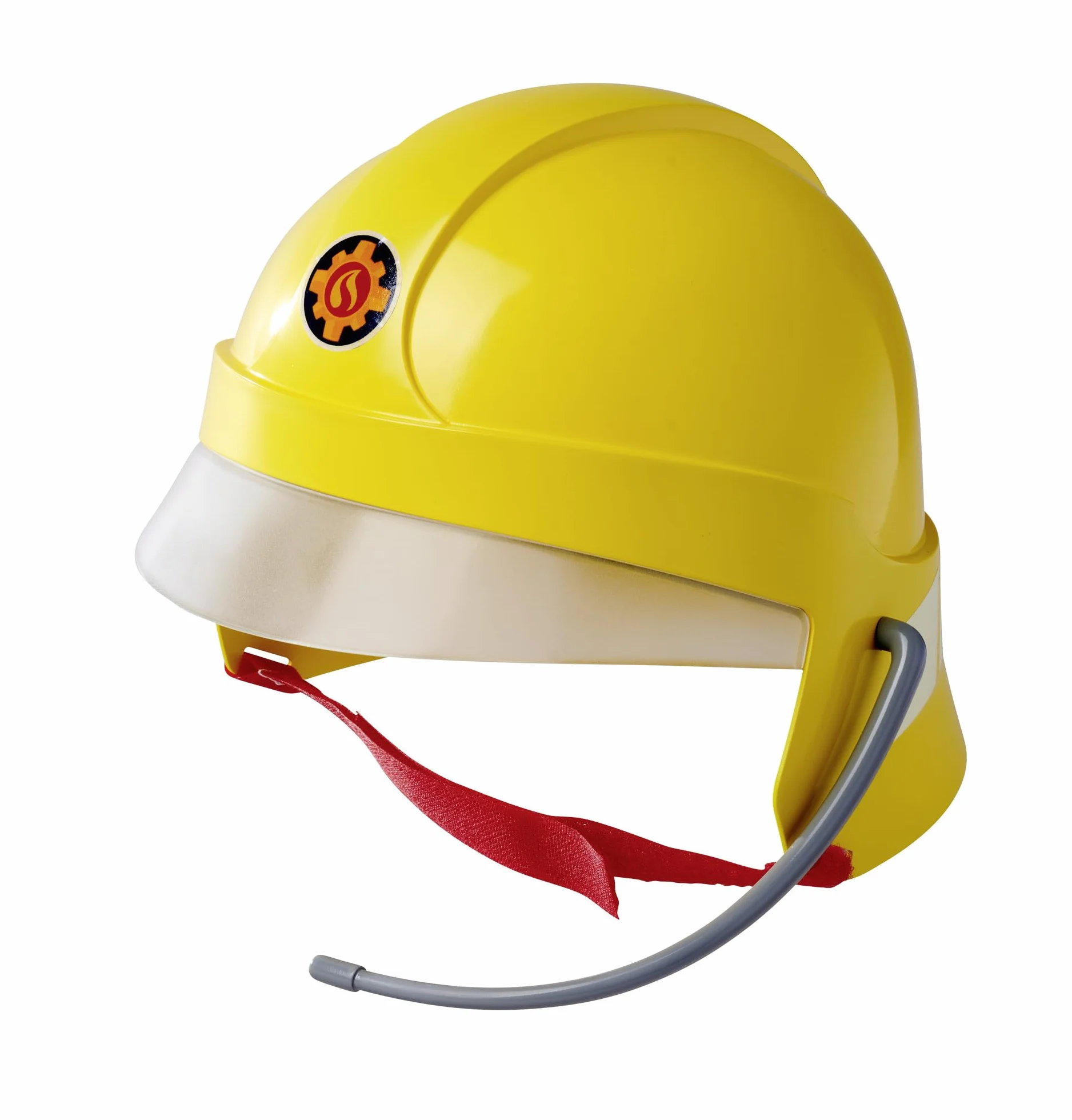 SIMBA 109252596 kask strażaka Sam, parasol i naklejka świecą w ciemności, z mikrofonem, wkładkami piankowymi wewnątrz, od 3 lat, czerwony