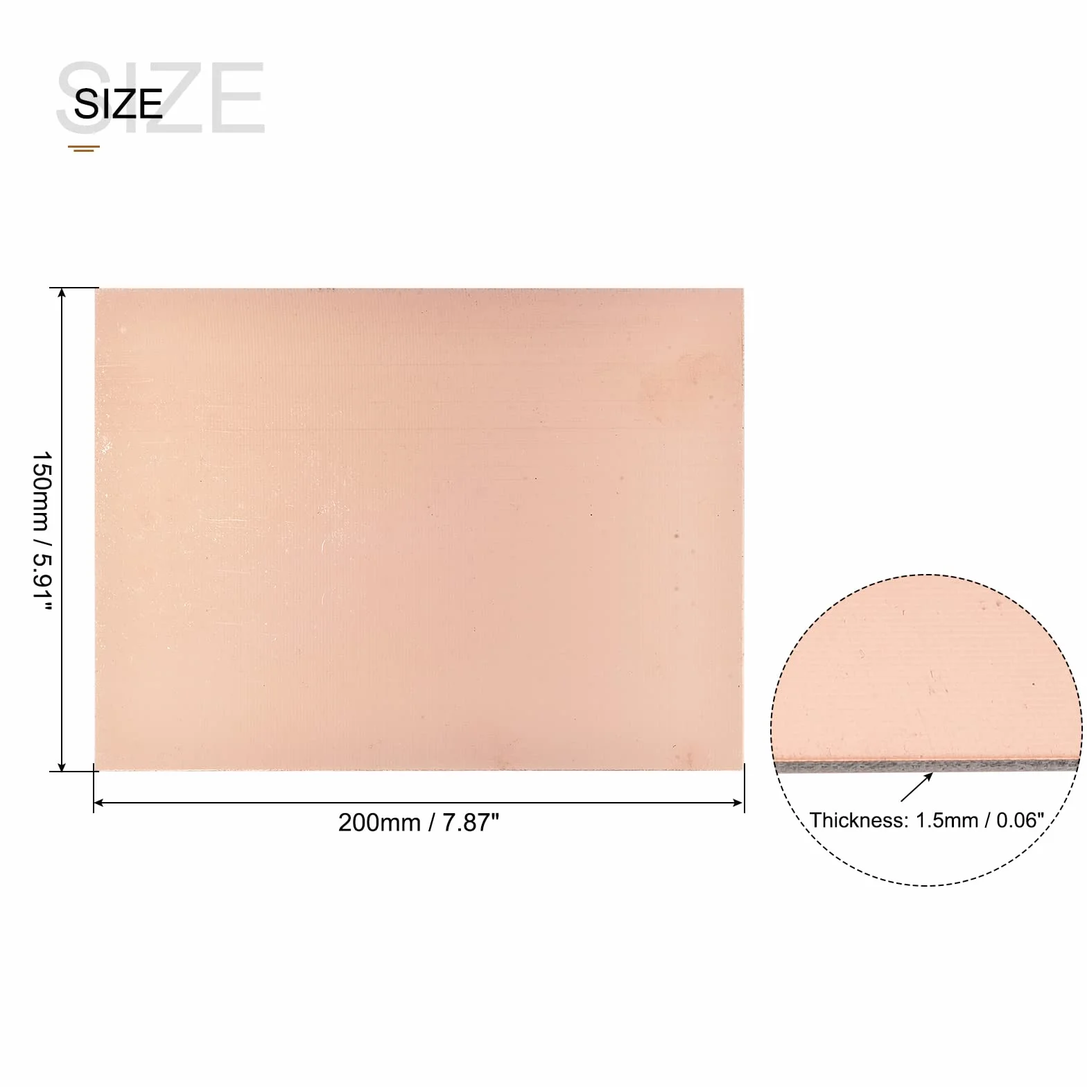 sourcing map 4 sztuki PCB miedź płyty laminowane laminat 200 mm x 150 mm x 1,5 mm FR4 włókno szklane jednostronne do projektów obwodowych