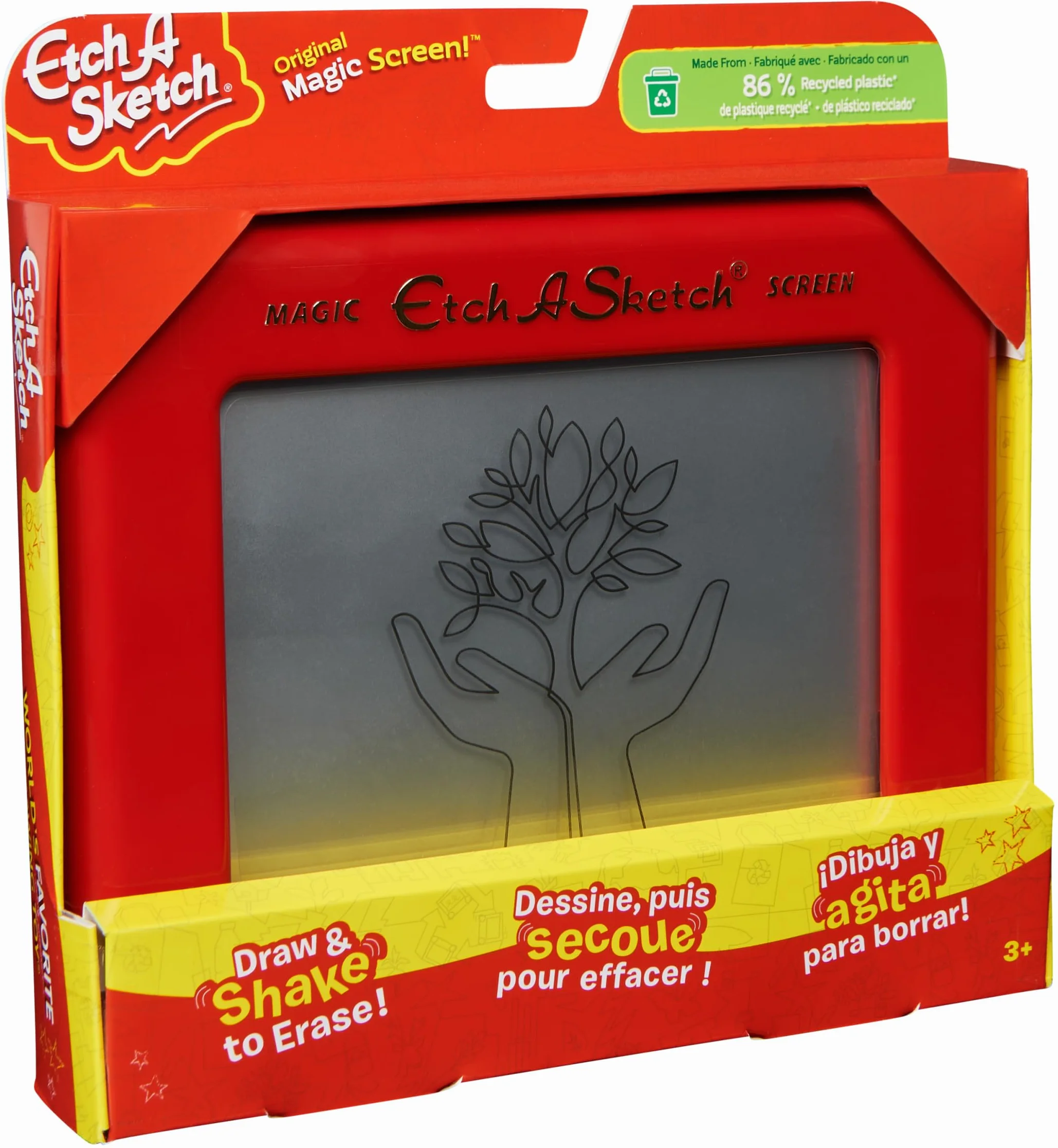 Etch A Sketch - Oryginalny magiczny ekran - Tablica magnetyczna dla dzieci - z 86% tworzywa sztucznego z recyklingu - Gry kreatywności zaangażowane w ochronę środowiska - 6066719 - Zabawki dla dzieci