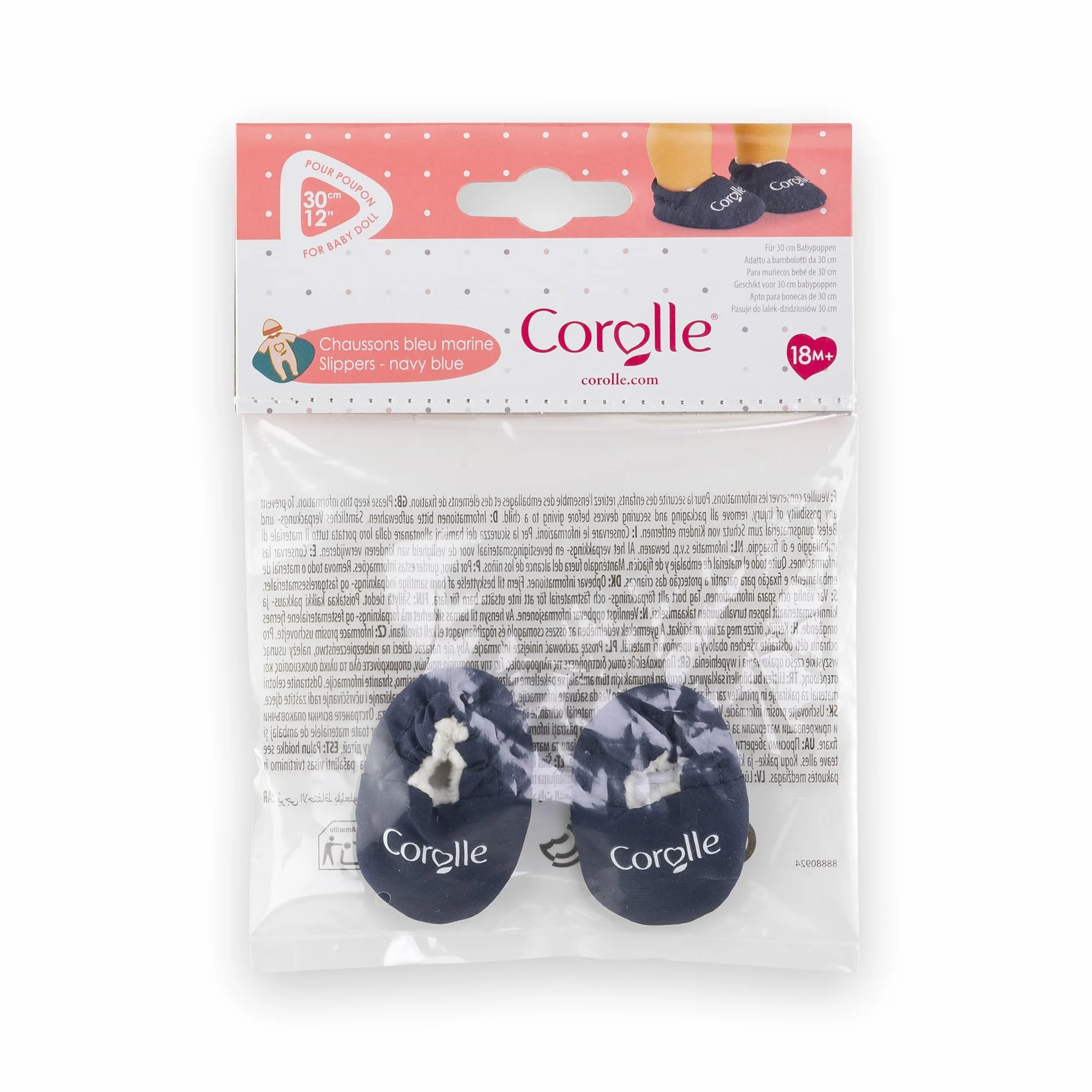 Corolle - Granatowe kapcie, na 30 cm, od 18 miesięcy, 9000111120