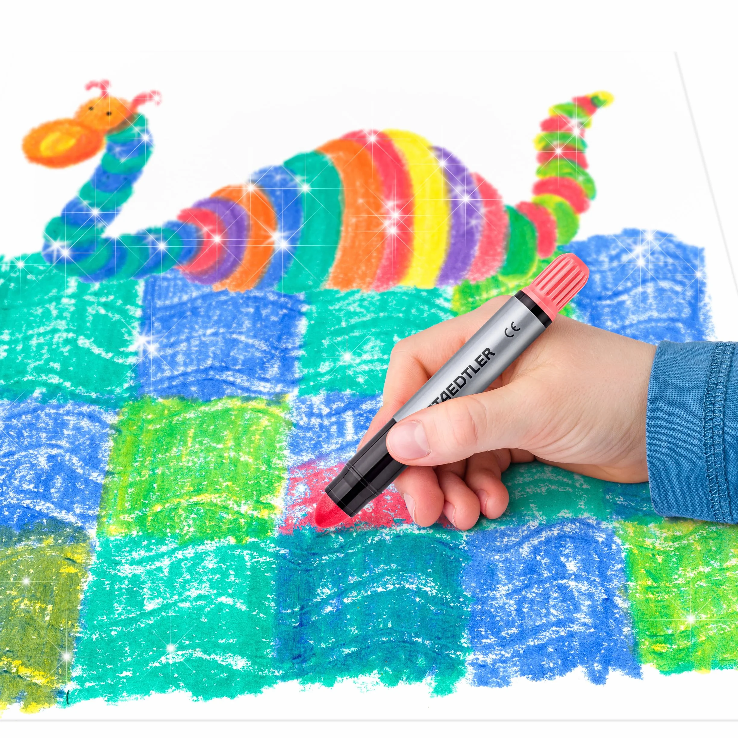 STAEDTLER Noris Club 2390M C6 kredki żelowe, 6 sztuk w zestawie, błyszczące kolory, idealne do małych dziecięcych dłoni, super miękkie i intensywne kolory, idealne również do szyb okiennych
