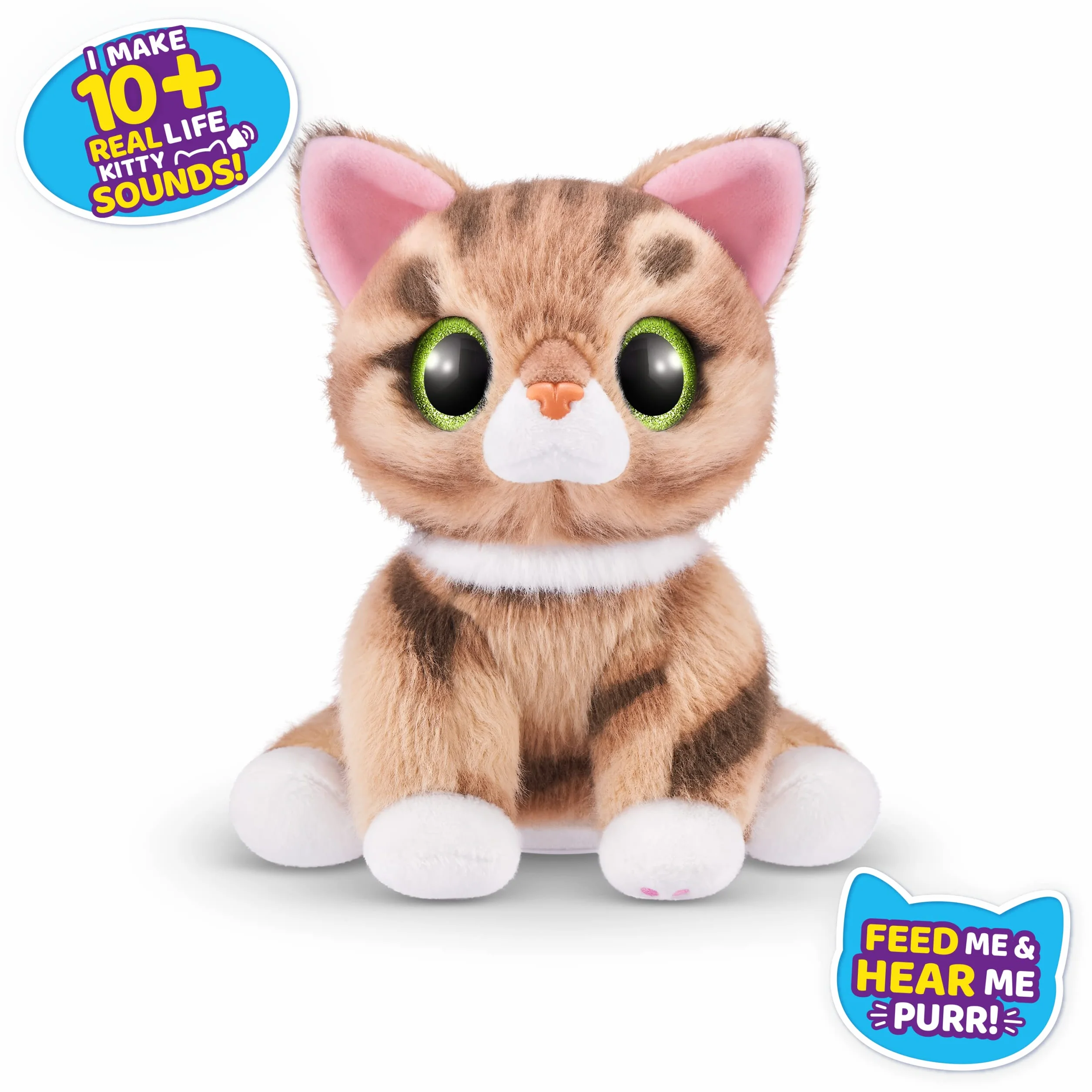 Pets Alive Smitten Kittens Ginger, Surprise Kitten Plush, ultramiękkie pluszaki, interaktywne zabawki dla zwierząt domowych, elektroniczny kotek dla zwierząt domowych, od 3 lat (imbir)