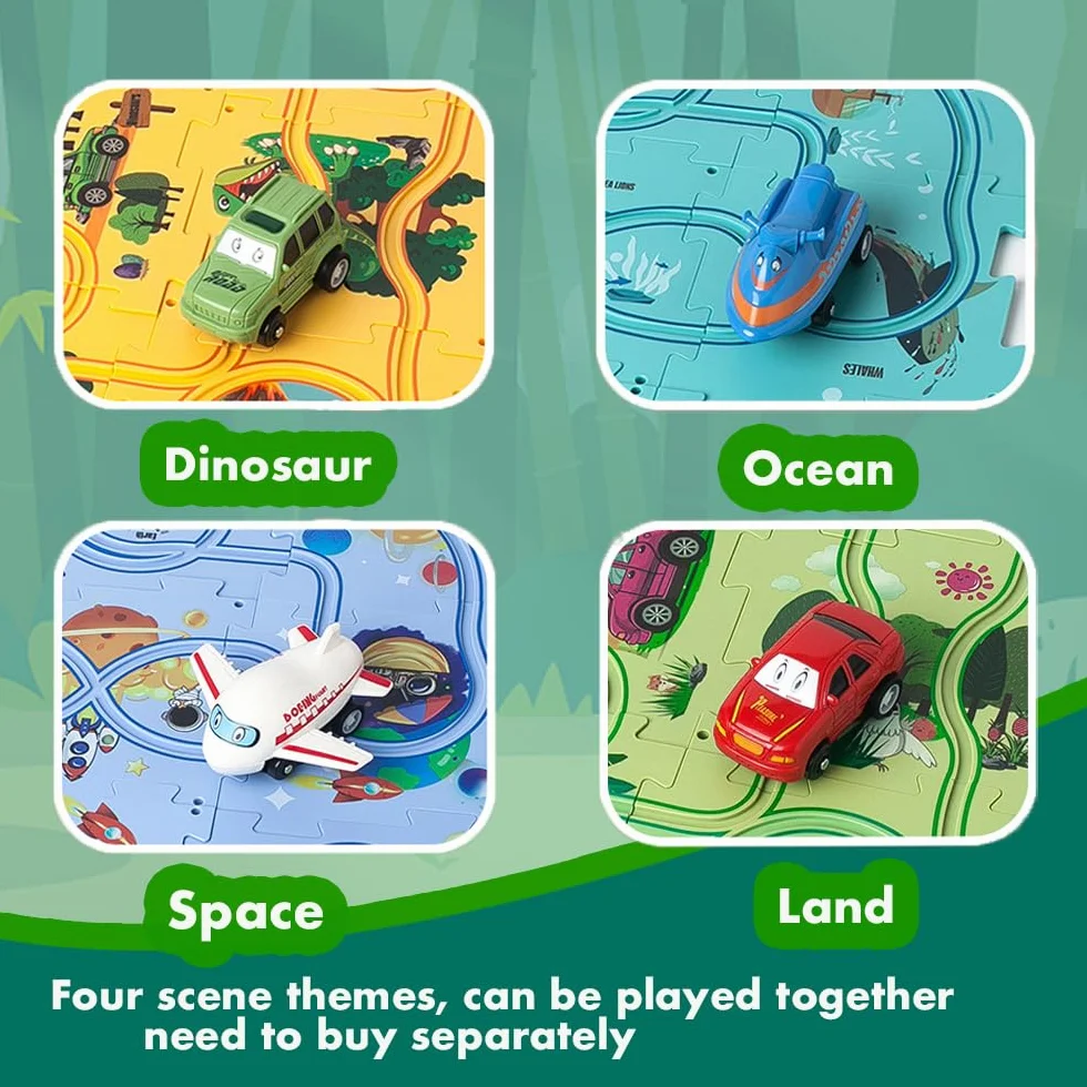 Tor samochody dla dzieci DIY tor wyścigowy 12 sztuk puzzle DIY złamana zabawka edukacyjna prezent gry dla dzieci 2 3 4 5 6 lat (przestrzeń)