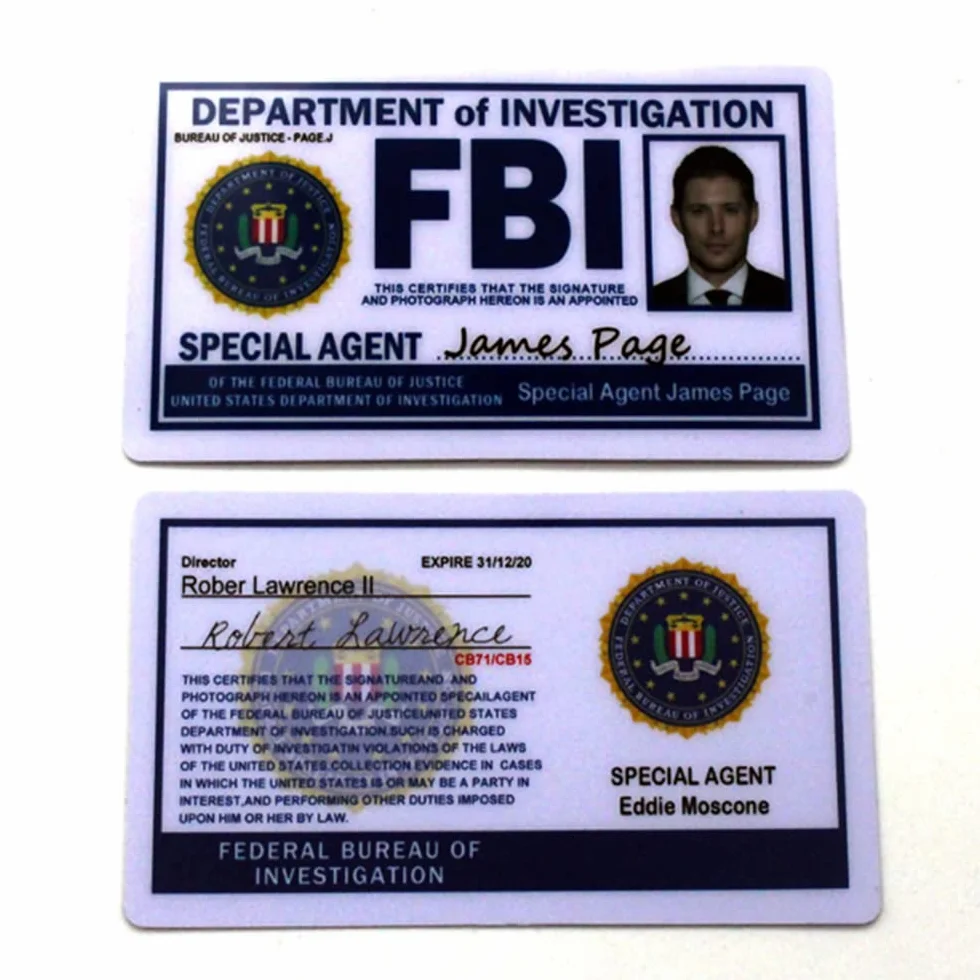 Nowość FBI odznaka do odgrywania ról rekwizyty FBI etui na karty skórzany portfel odznaka policyjna specjalny tajny agent identyfikator posiadacz Halloween impreza akcesorium prezent