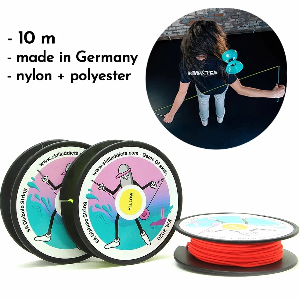 Diabolo String - biały (pasuje do wszystkich Diabolos, rolka 10 m, super jasny kolor, aplikacja do nauki sztuczek)