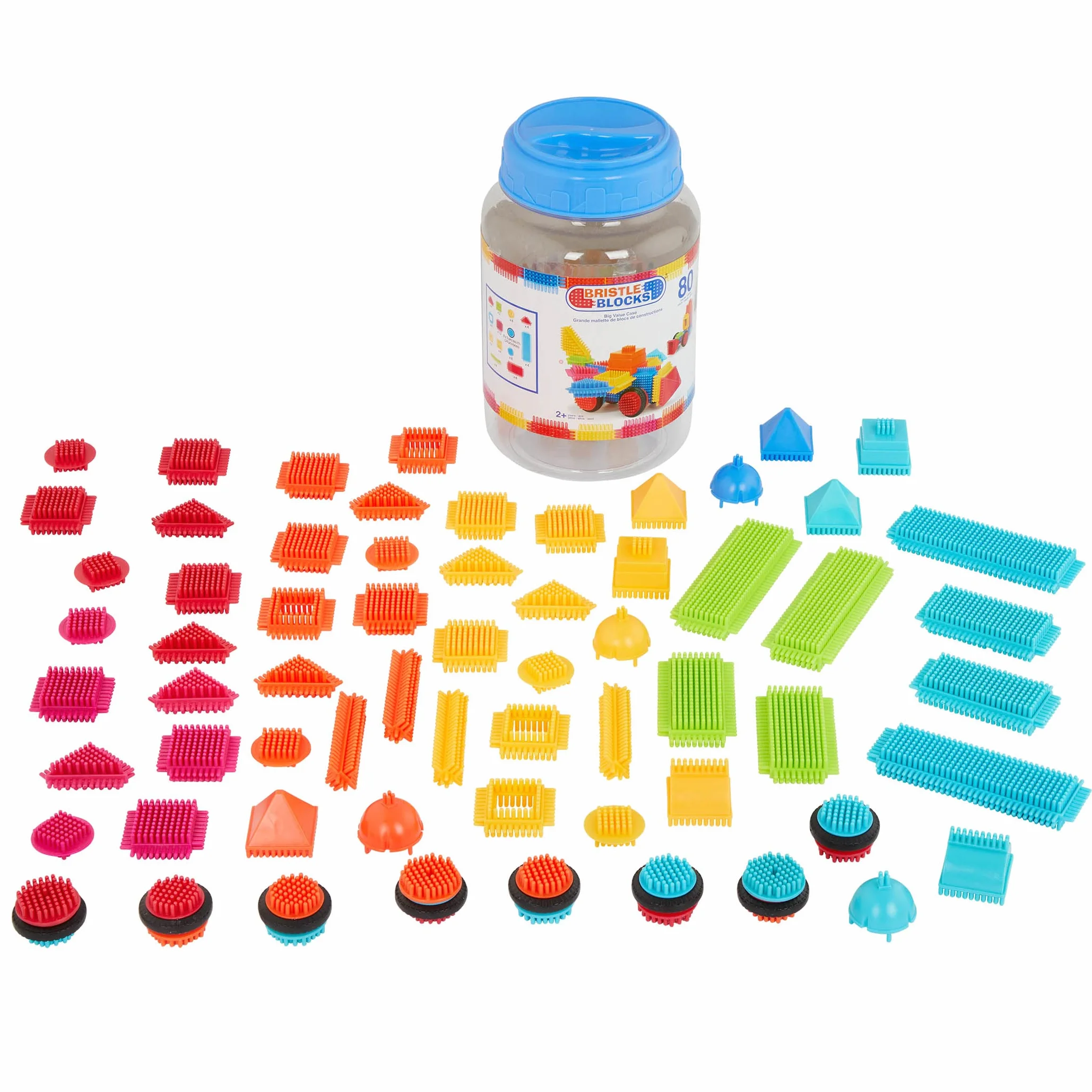 Bristle Blocks 3102Z – skrzynki, 80 sztuk, wielokolorowe