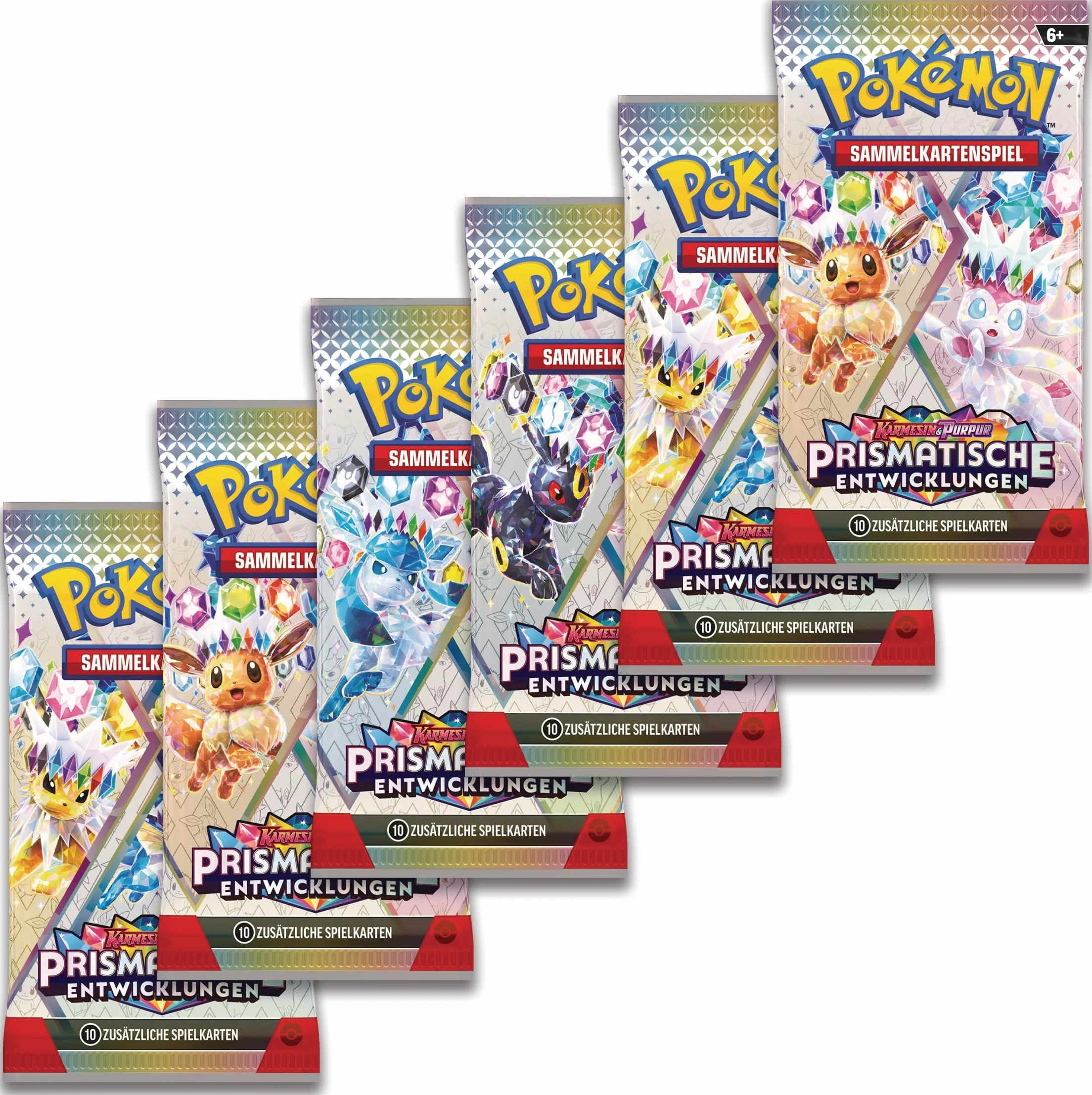 Pokémon - Gra karciana kolekcjonerska: Boosterbundle Karmesin & Purpur – rozwój pryzmatyczny (6 Boosterpacks)