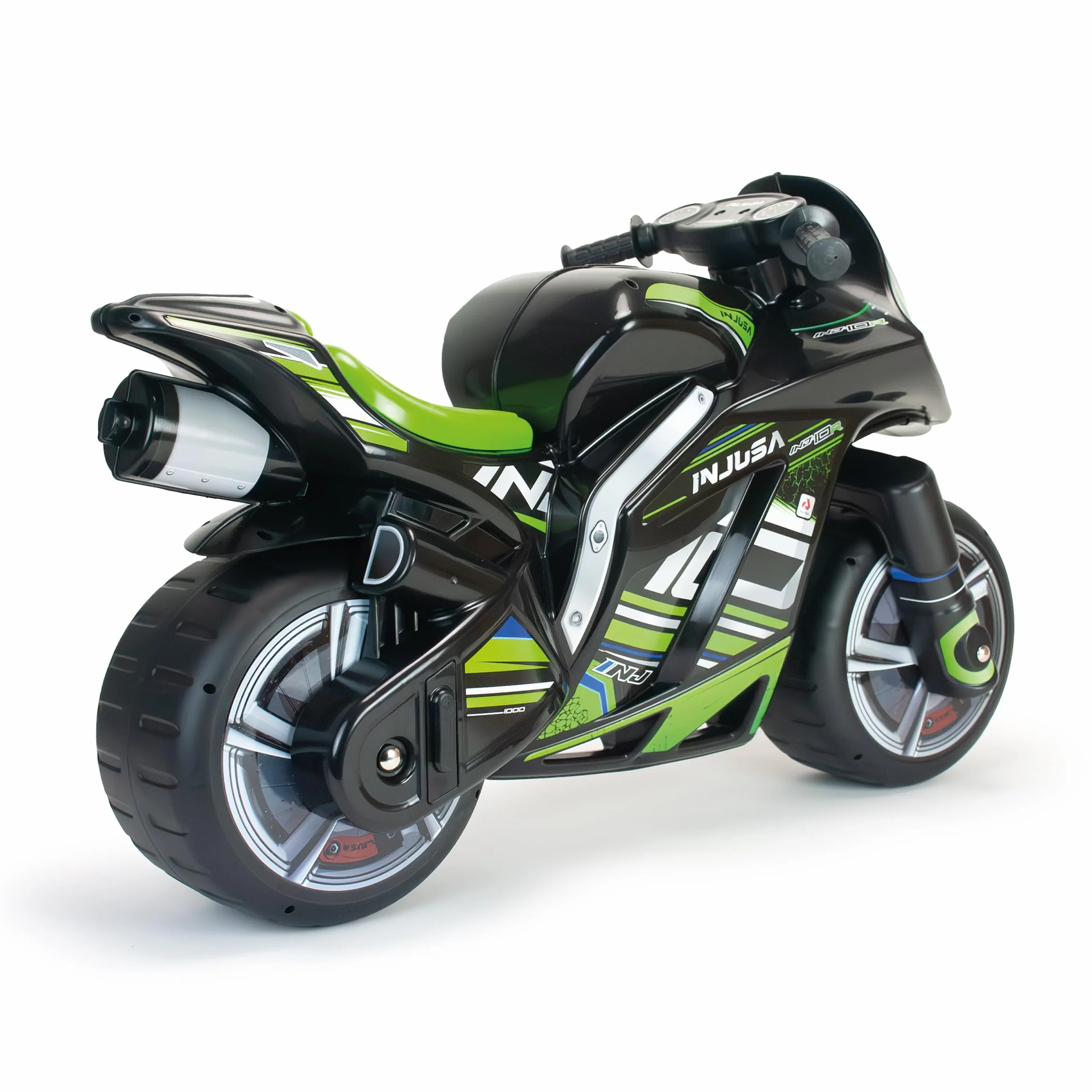 Jeździk Motocyklowy Dla Dzieci Winner XL – Czarny Motorek Biegowy Dla Dzieci Od 4 Do 7 Lat – Stabilny, Sportowy i Bezpieczny – Wyprodukowano w Hiszpanii - INJUSA