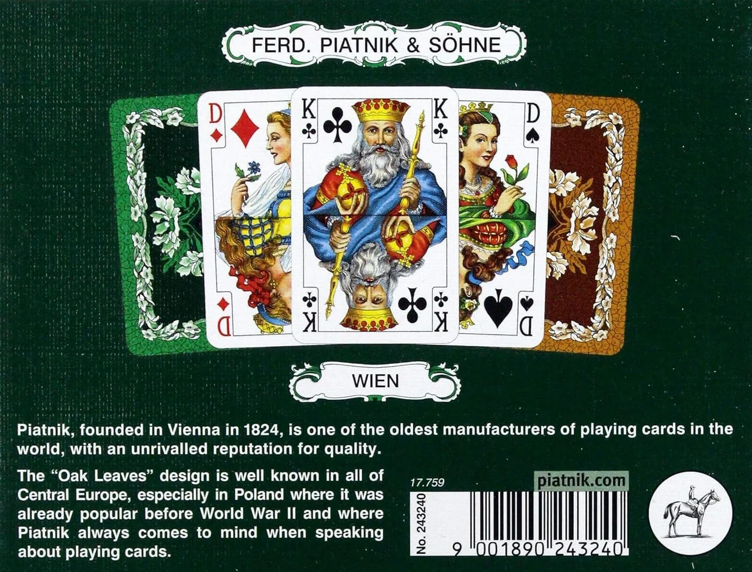 Karty 2 talie - Liście dębu Bridge Poker Whist