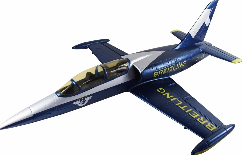 Amewi 24095 AMXFlight L-39 Albatros, Breitling Design, samolot RC, zdalnie sterowany, EPO, PNP, niebiesko-srebrny