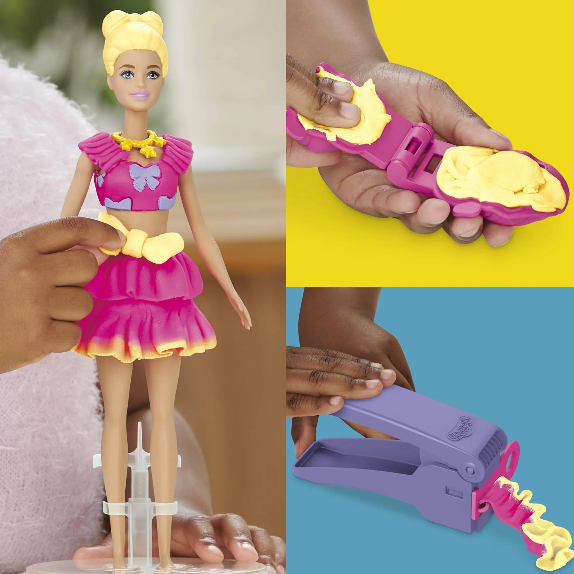 Zestaw lalek Play-Doh Barbie Falbanki i kokardki