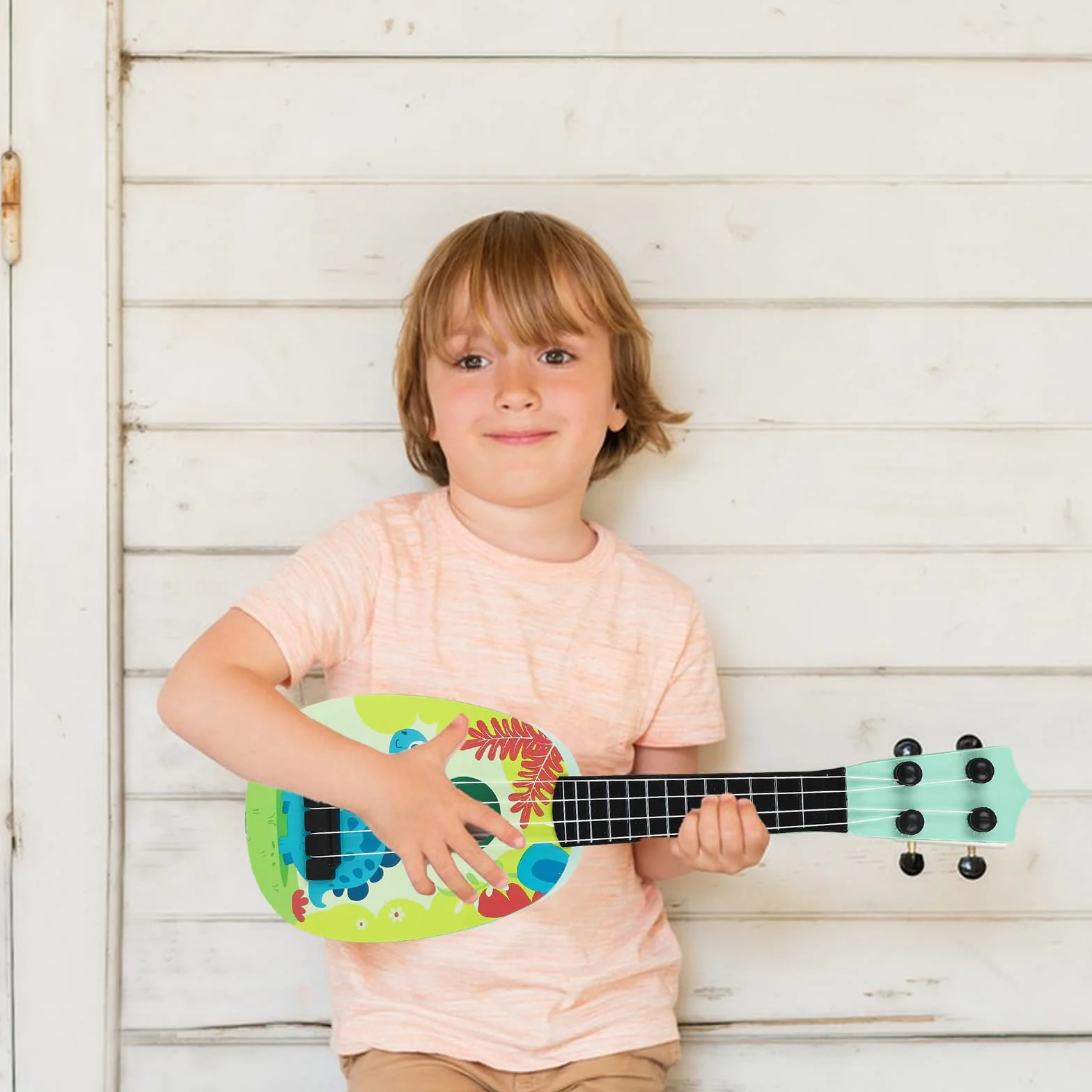 Gitara dziecięca, 37 cm, dla dzieci, mini gitara, ukulele, ukulele, instrument z 4 regulowanymi strunami, mini gitara dla małych dzieci, początkujących, chłopców, dziewczynek, prezent (styl-B)