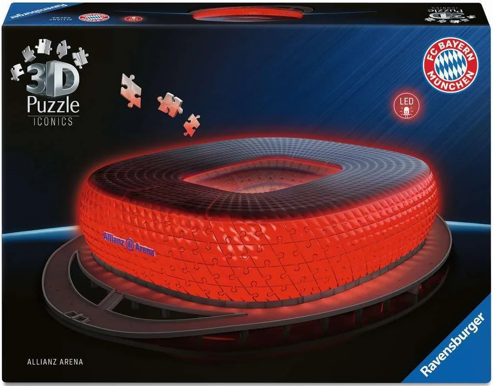 3D Puzzle Iconics: Allianz Arena - mit Licht: Eine wahre Ikone im 3D Puzzle Modellformat