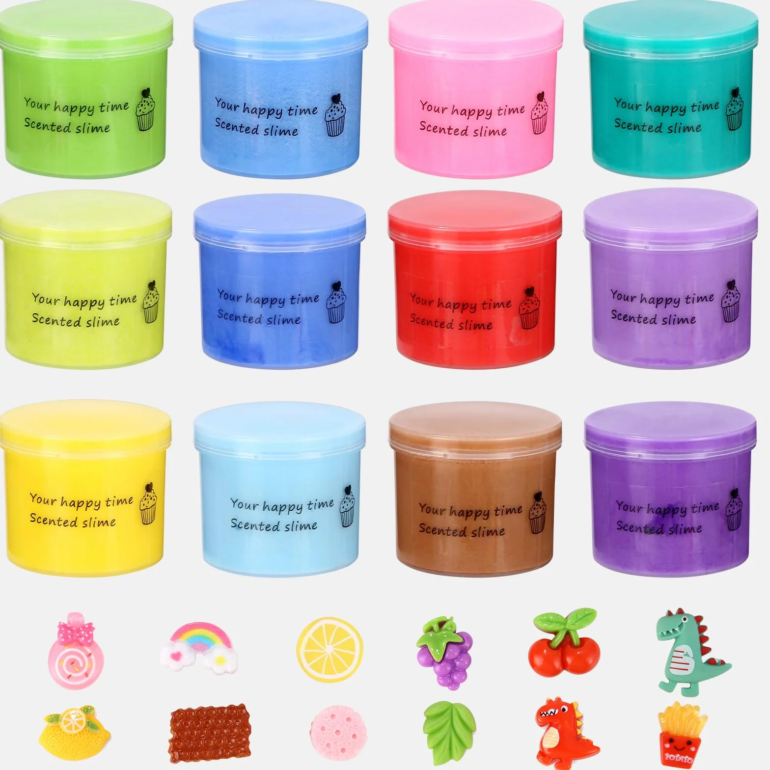 Zestaw Fluffy Slime, 12 sztuk, puszysty masło, slime, zestaw do samodzielnego wykonania, zawiera puszysty śluz chmury, śluz dla dzieci, na imprezę, prezent urodzinowy