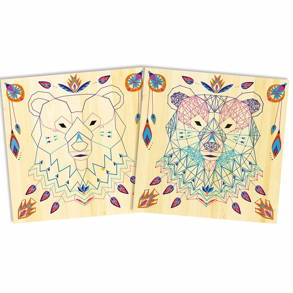 Janod - From 8 years old - Creative Kit - Animal String Art - Decoration Workshops - Creative Leisure - Dexterity and Concentration - J07912