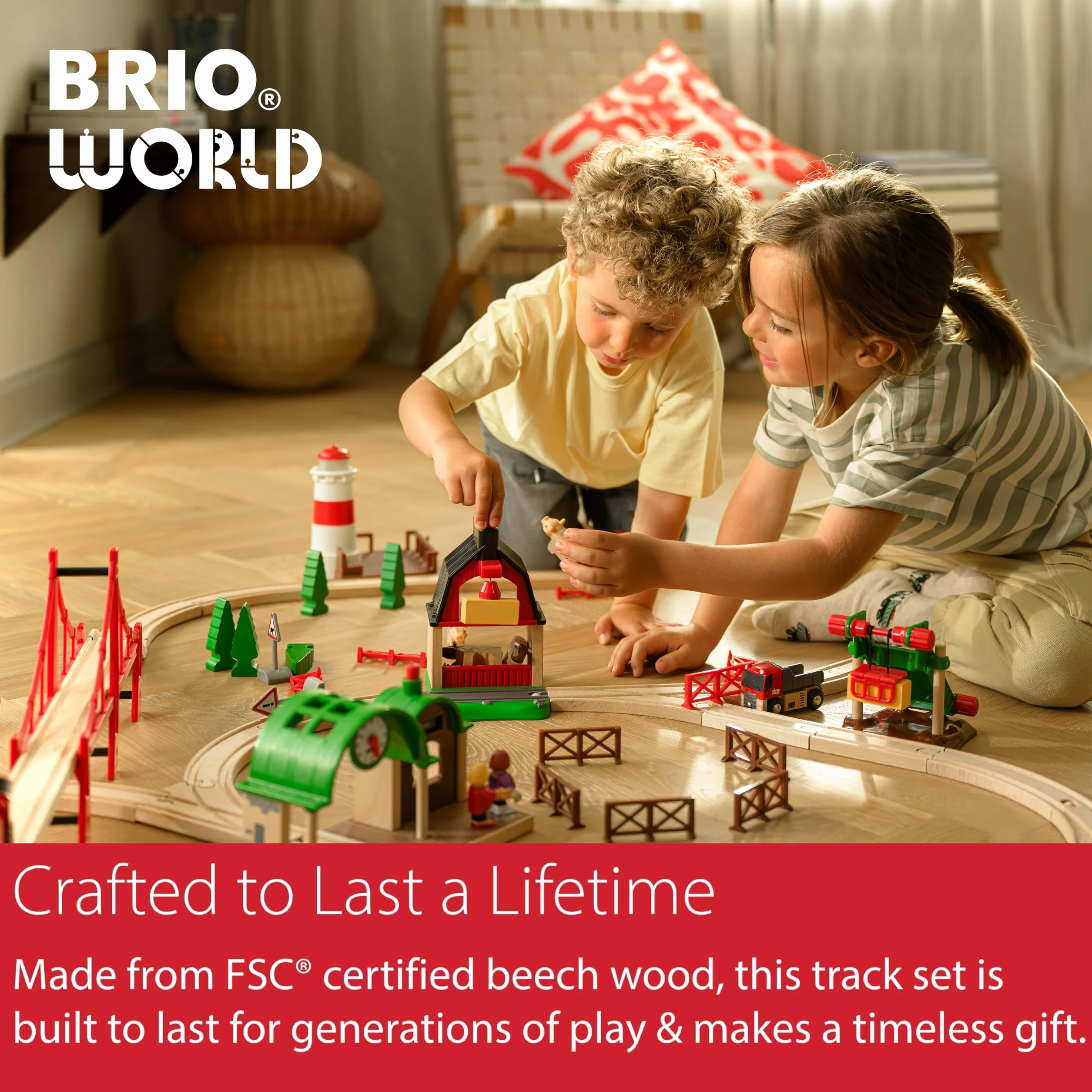 Brio Bahn 33772 Drewniane Szyny, 50 Sztuk, Brązowe