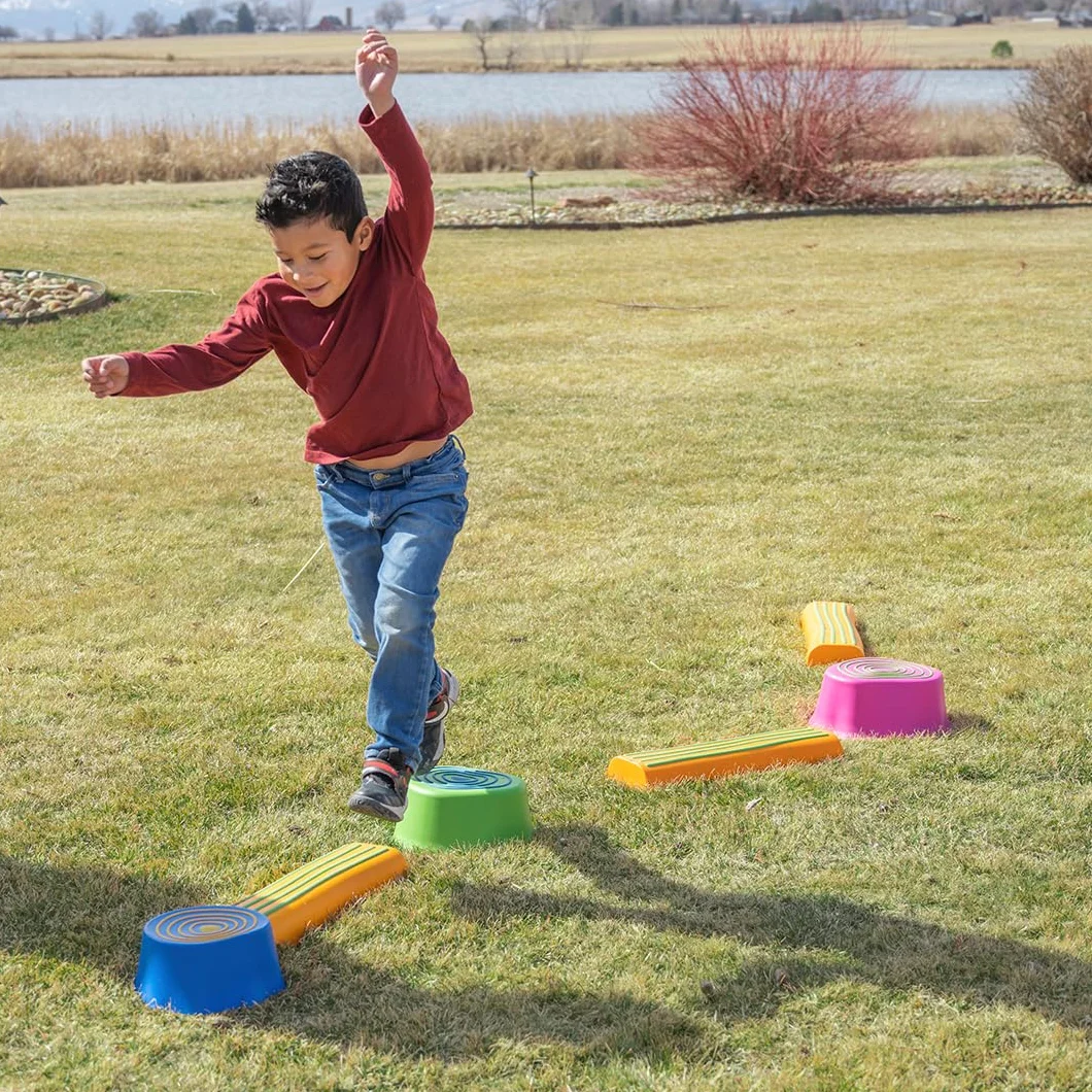 edxeducation Step-a-Trail - 6 Piece Backyard Obstacle Course for Kids - Indoor and Outdoor - Build Coordination and Confidence - Physical and Sensory Play