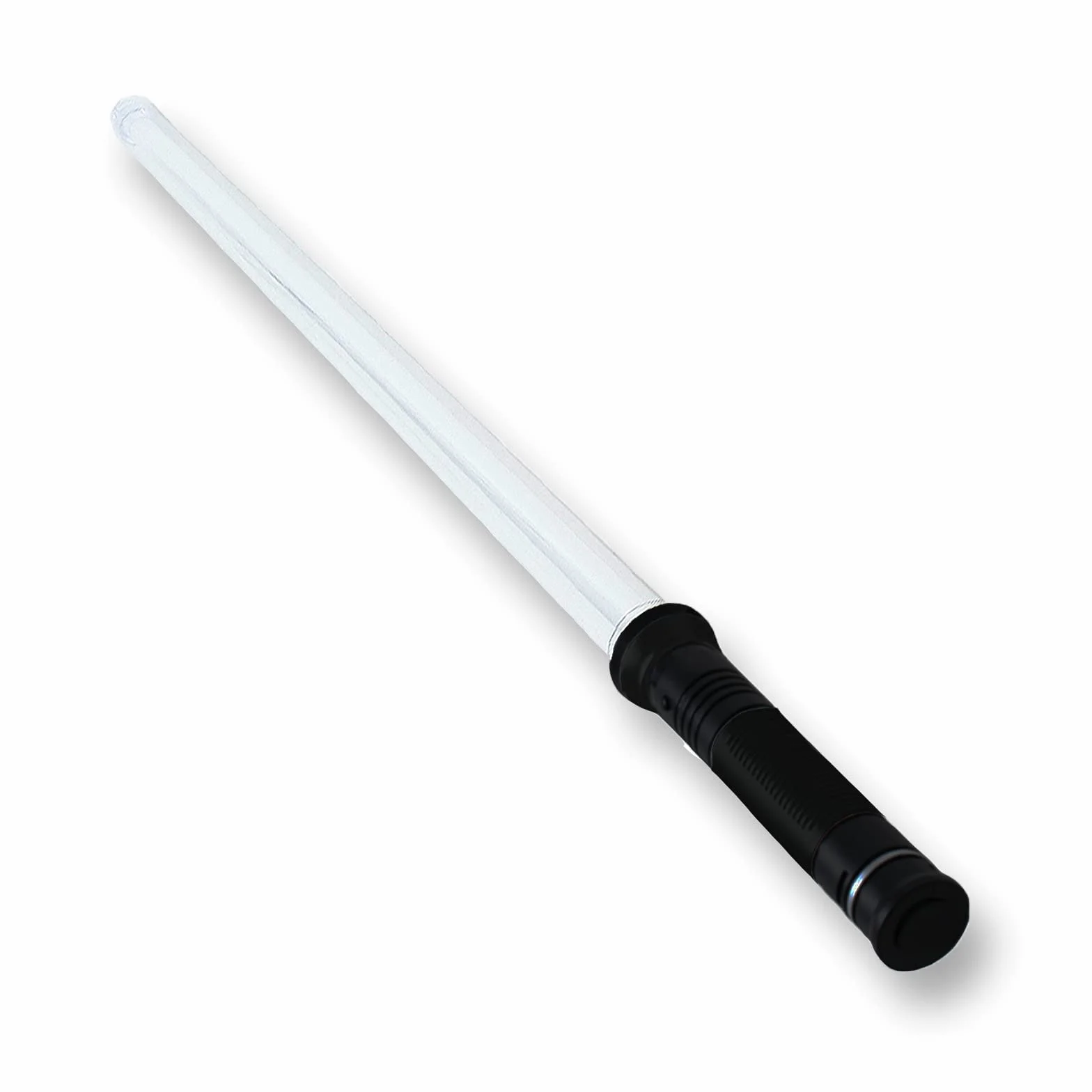 Miecz świetlny, miecz laserowy Lightsaber z 4 efektami świetlnymi LED do wyboru, kolor niebieski, czerwony lub zielony i dźwięk, 67 cm sztywne ostrze uchwyt czarny