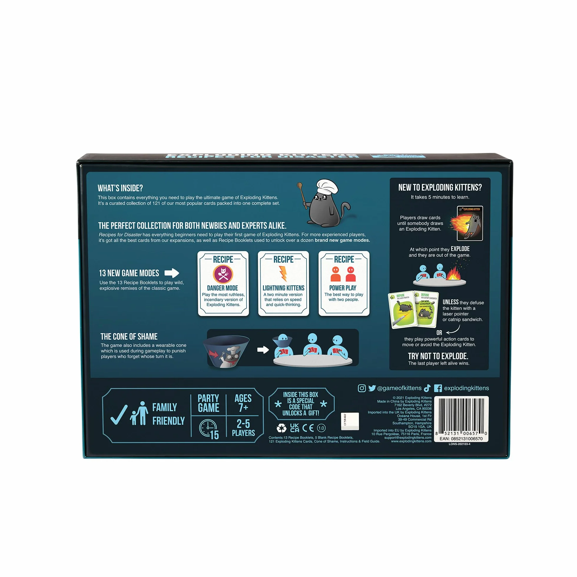 Exploding Kittens Recipes for Disaster - The Ultimate Collection With 13 New Ways To Play, 2-5 Players - Ages 7+, Adults and Kids Card Game, Great For Family Gatherings, Game Night