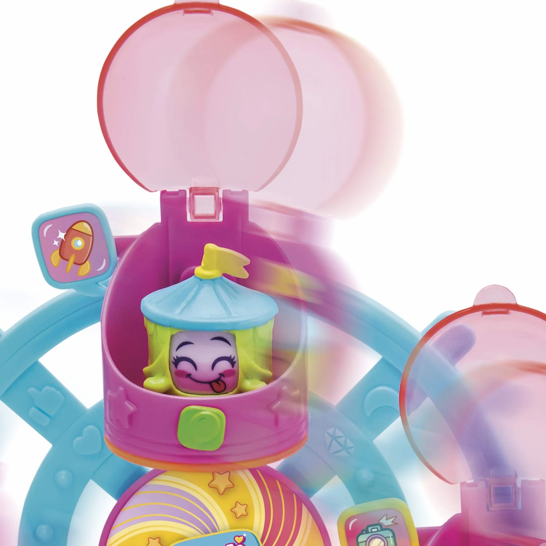 MOJIPOPS Ferris Wheel – Diabelski młyn i stoisko z lodami, zawiera 2 ekskluzywne MojiPops i różnorodne akcesoria
