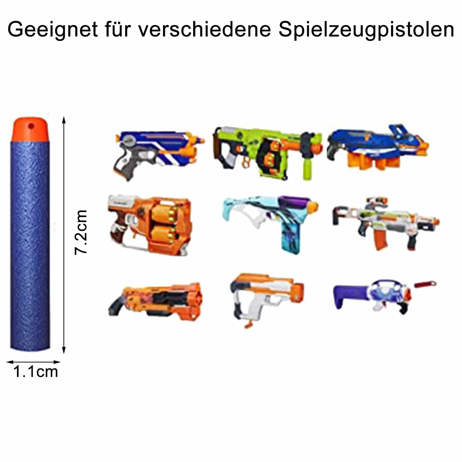 1 szt. Nerf Soft Bullet Gun akcesoria kompatybilne z czasopismami z klipsem, 18 sztuk, szybkozłączka, 60 szt., 7,2 cm, Eva Elite, pusta głowa, zabawka