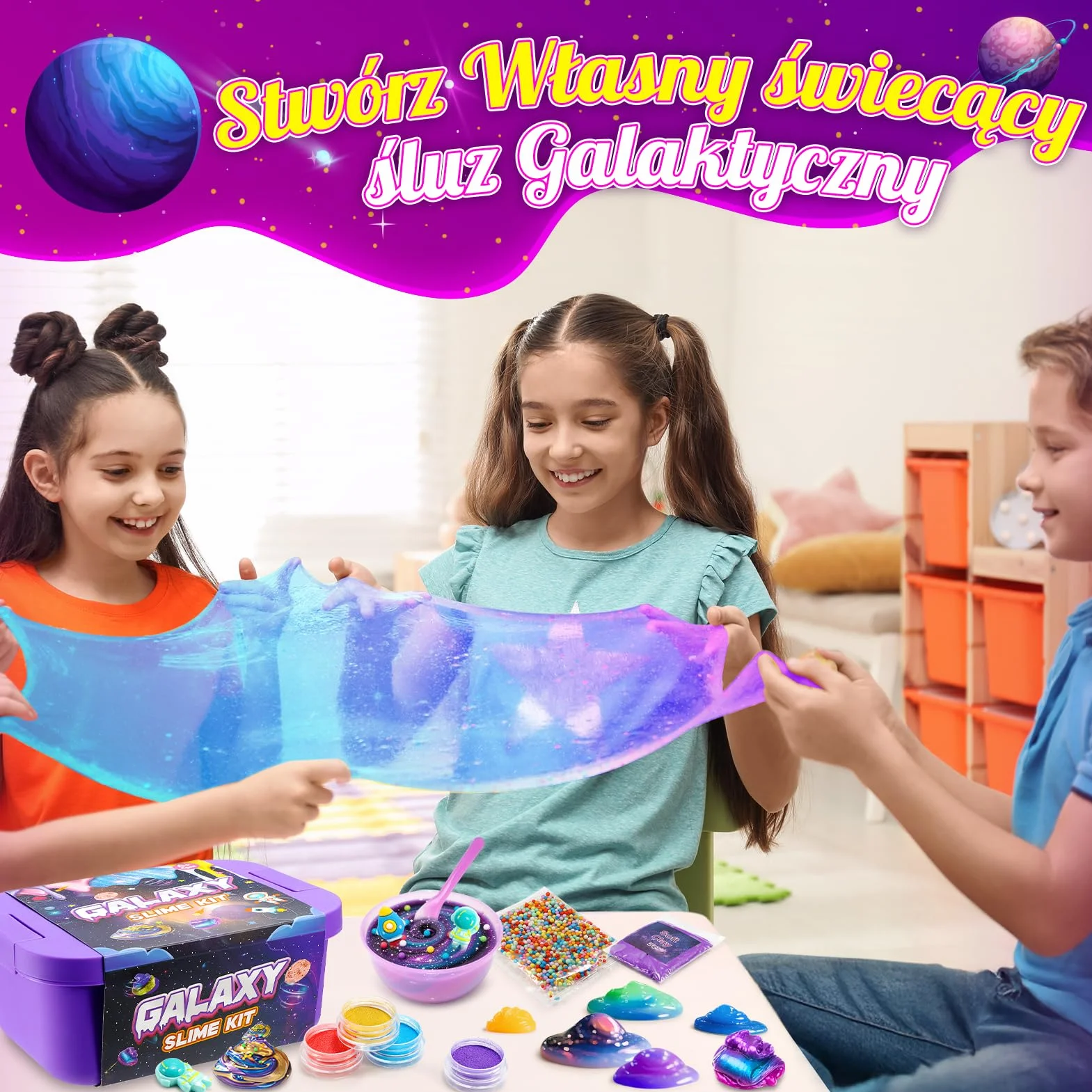 iKidiki Zrób Swój Własny Zestaw Szlamu, Prezent dla Dziewczynek 6 7 8 9 10 11 12 Lat Galaxy Slime Set Chłopiec Pomysły na Prezent Szlam Zabawki dla Dzieci Chłopcy Prezent Urodzinowy dla Dziewczynek