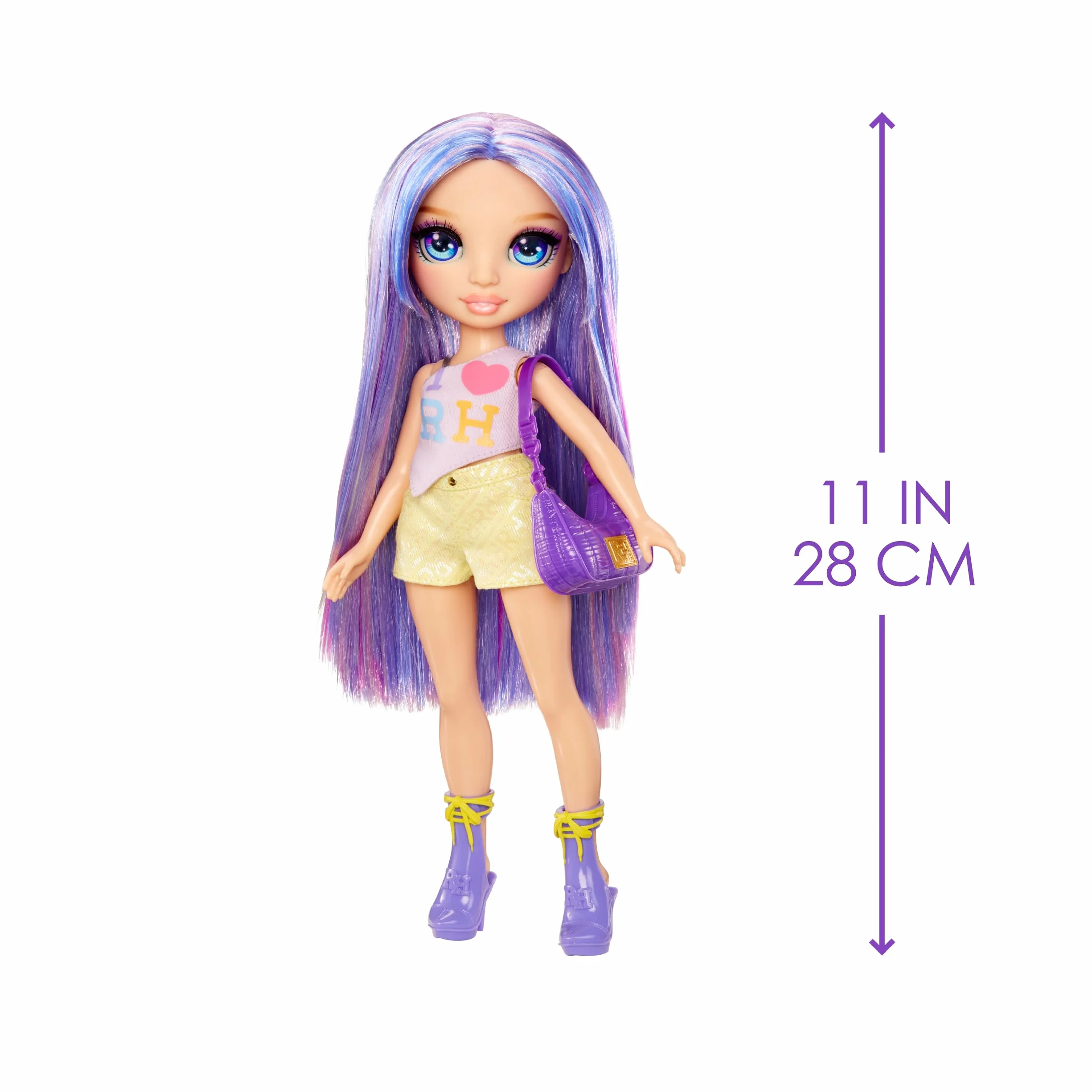 Rainbow High My Fashion Style Doll – Violet, 28 cm Fioletowa Modna Lalka z Wyrazistą Stylizacją i Modną Torebką. Do Zabawy, Pozowania i Kolekcjonowania. Dla Dzieci w Wieku od 4 do 12+ Lat
