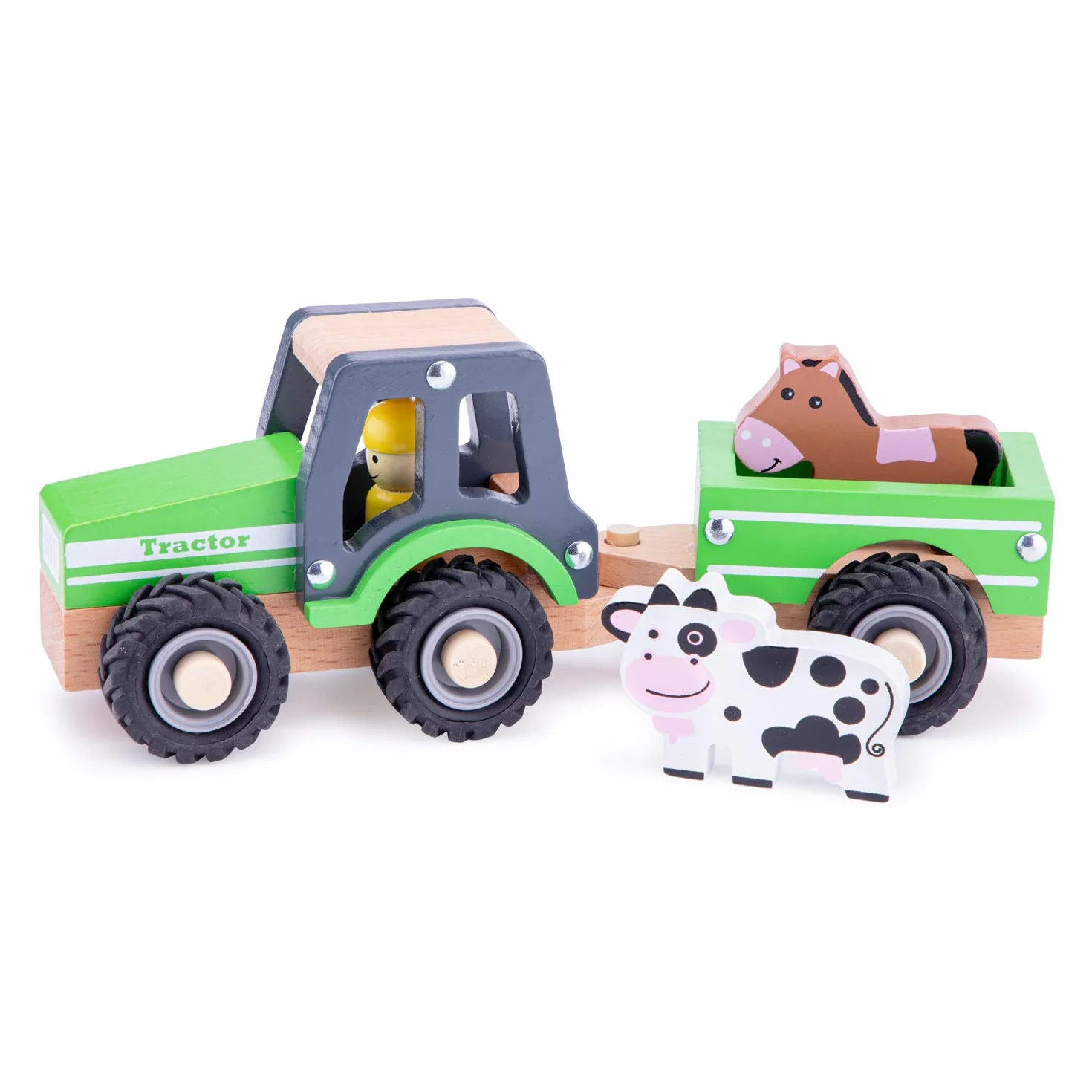 New Classic Toys Traktor Z Przyczepą I Zwierzętami Pojazd Zabawkowy, Wielokolorowy, Od 18 Miesięcy