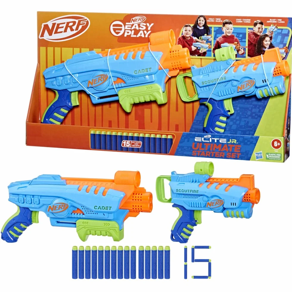 Nerf Elite Junior Ultimate Zestaw Pistoletów, Wielokolorowy, 2 Sztuki