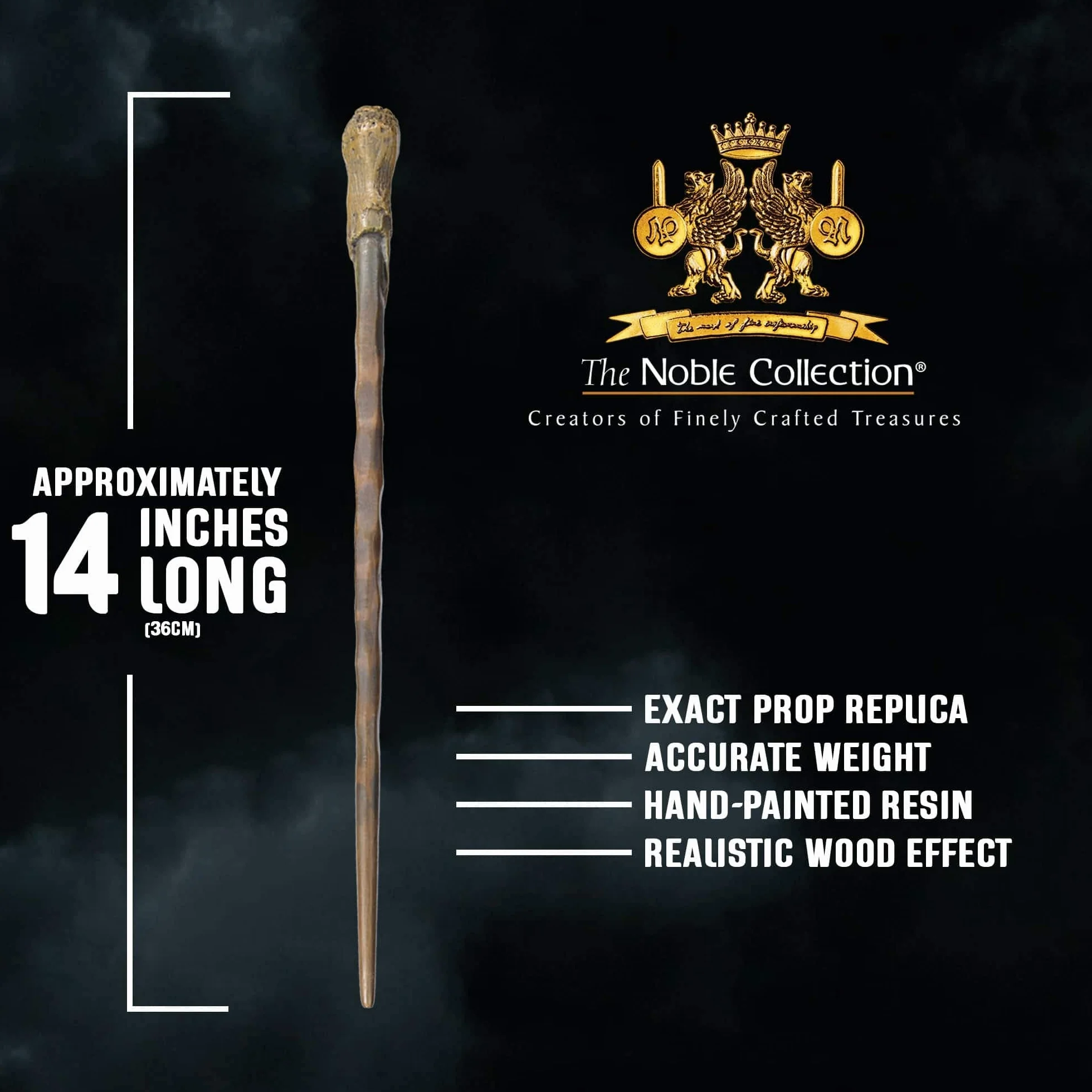 The Noble Collection - Ron Weasley Różdżka postaci - 36 cm (36 cm) Wizarding World z plakietką z imieniem - Harry Potter Zestaw filmowy rekwizyty filmowe różdżki