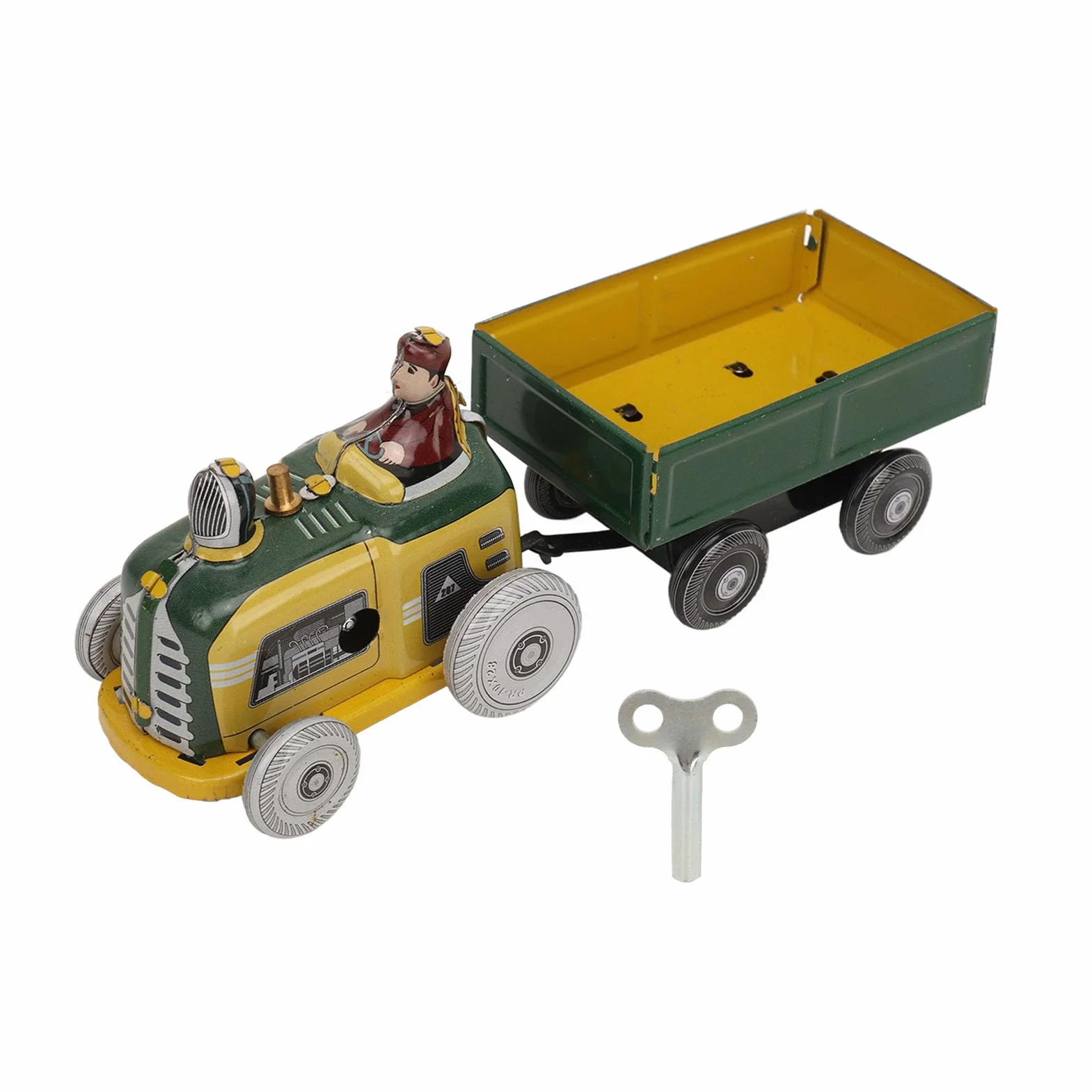 Nostalgiczna Nakręcana Zabawka, Metalowy Traktor z Blachy Chodzącej, Kolekcjonerskie Dekoracje w Stylu Vintage, Klasyczny Design z Doskonałym Wykonaniem, Wszechstronna Opcja