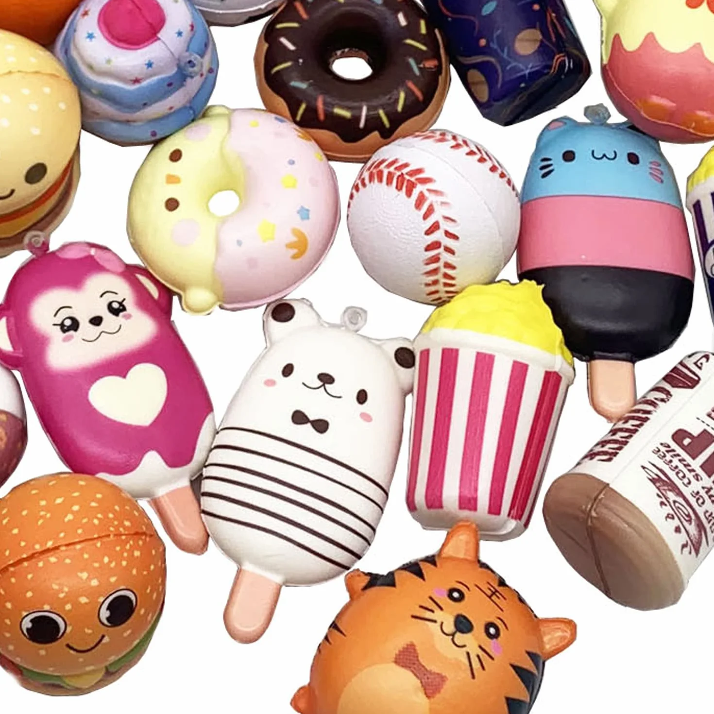 30 sztuk zestawów Squishies powoli rosnących Kawaii słodkie, przypadkowe ciasto chleb, panda bułeczki z kreskówki seria redukcja stresu zabawka kot losowo squishy potrząśnij małymi naciskami