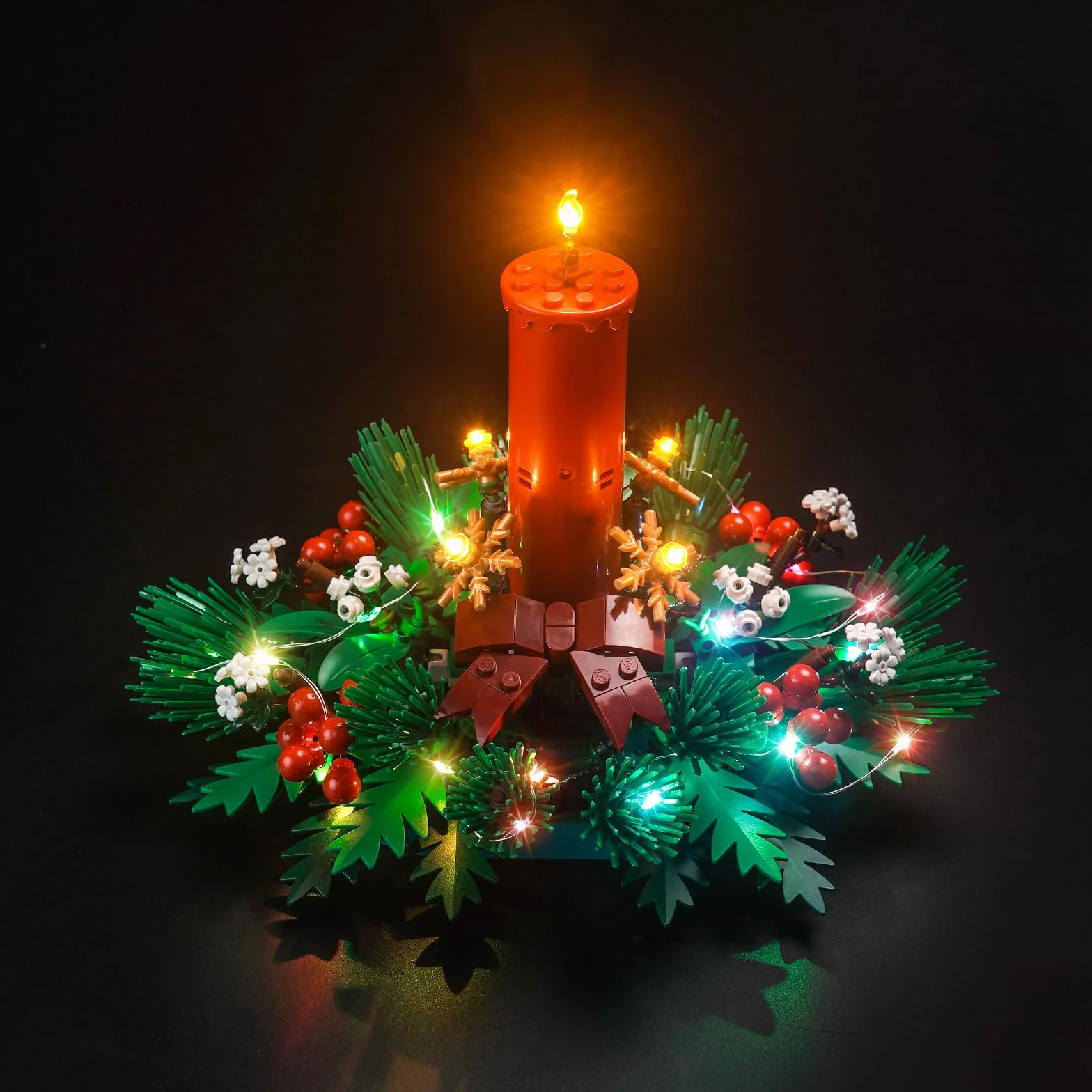 Zestaw świateł LED kompatybilny z Lego Christmas Table Decoration (nie jest to model), zestaw oświetleniowy kompatybilny z 40743 Christmas Table Decoration, kreatywna zabawka