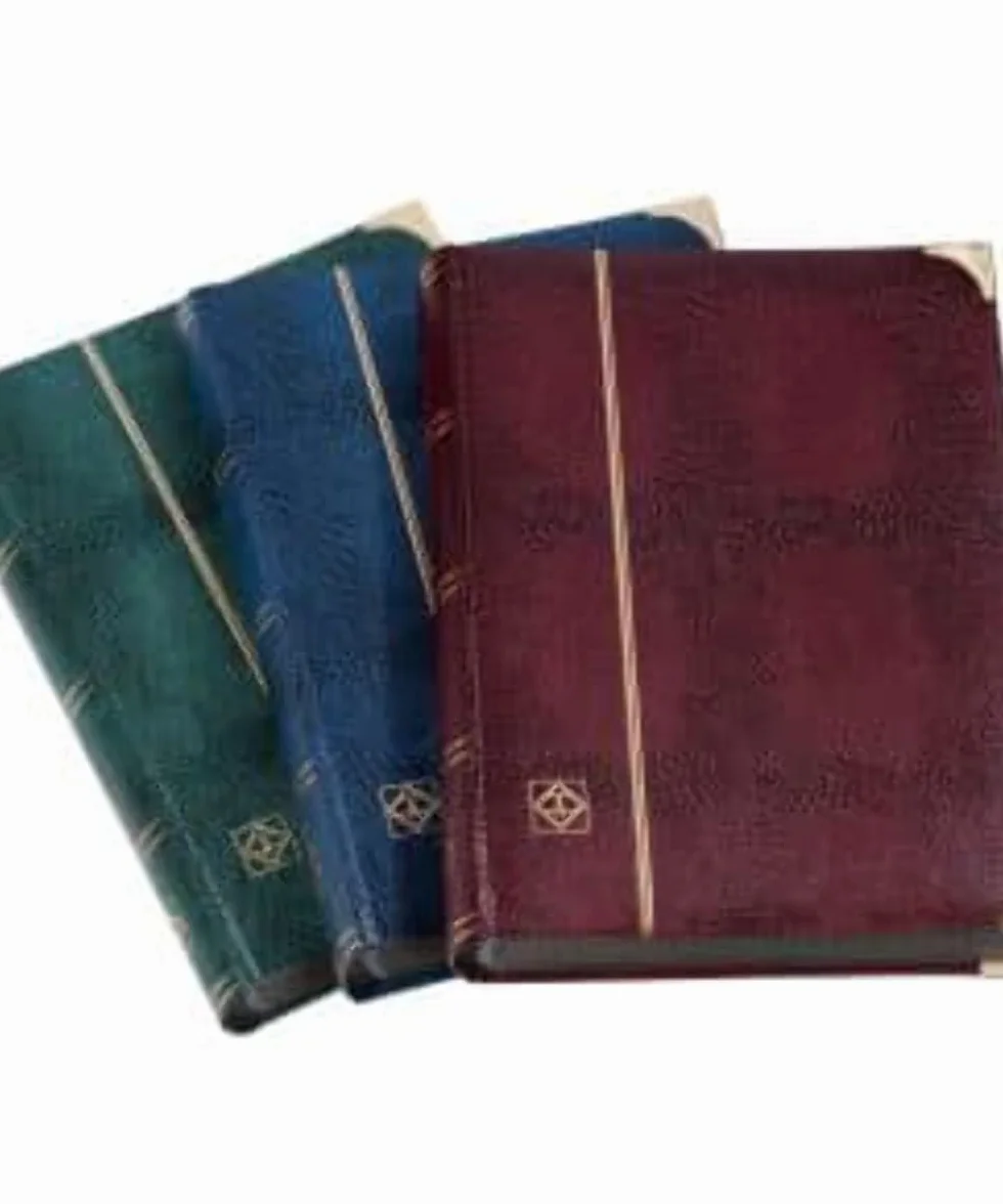 Leuchtturm 341943 album na znaczki pocztowe Comfort Deluxe – 64 czarne strony DIN A4 – watowany, wygląd krokodyla – czerwony