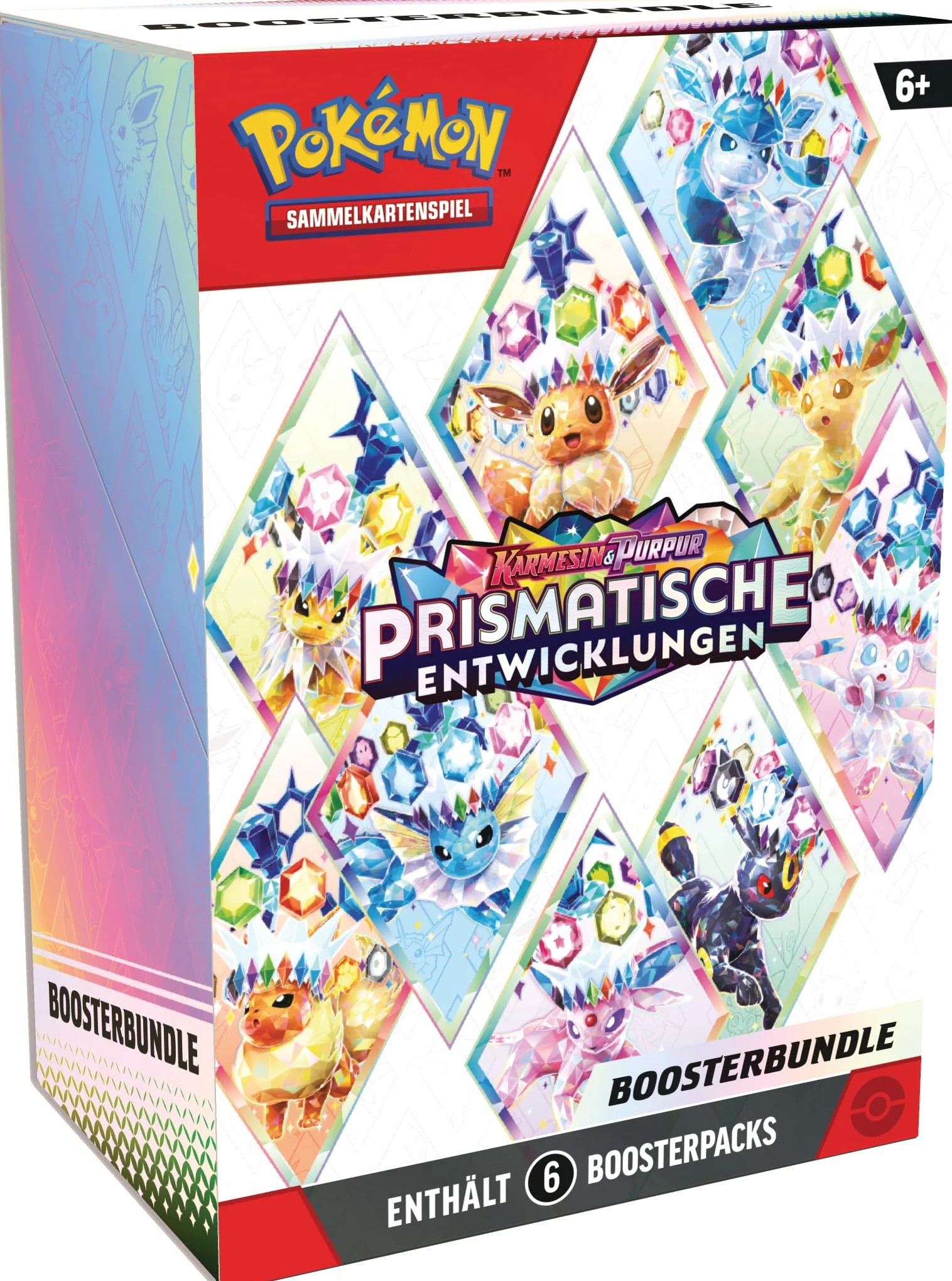 Pokémon - Gra karciana kolekcjonerska: Boosterbundle Karmesin & Purpur – rozwój pryzmatyczny (6 Boosterpacks)