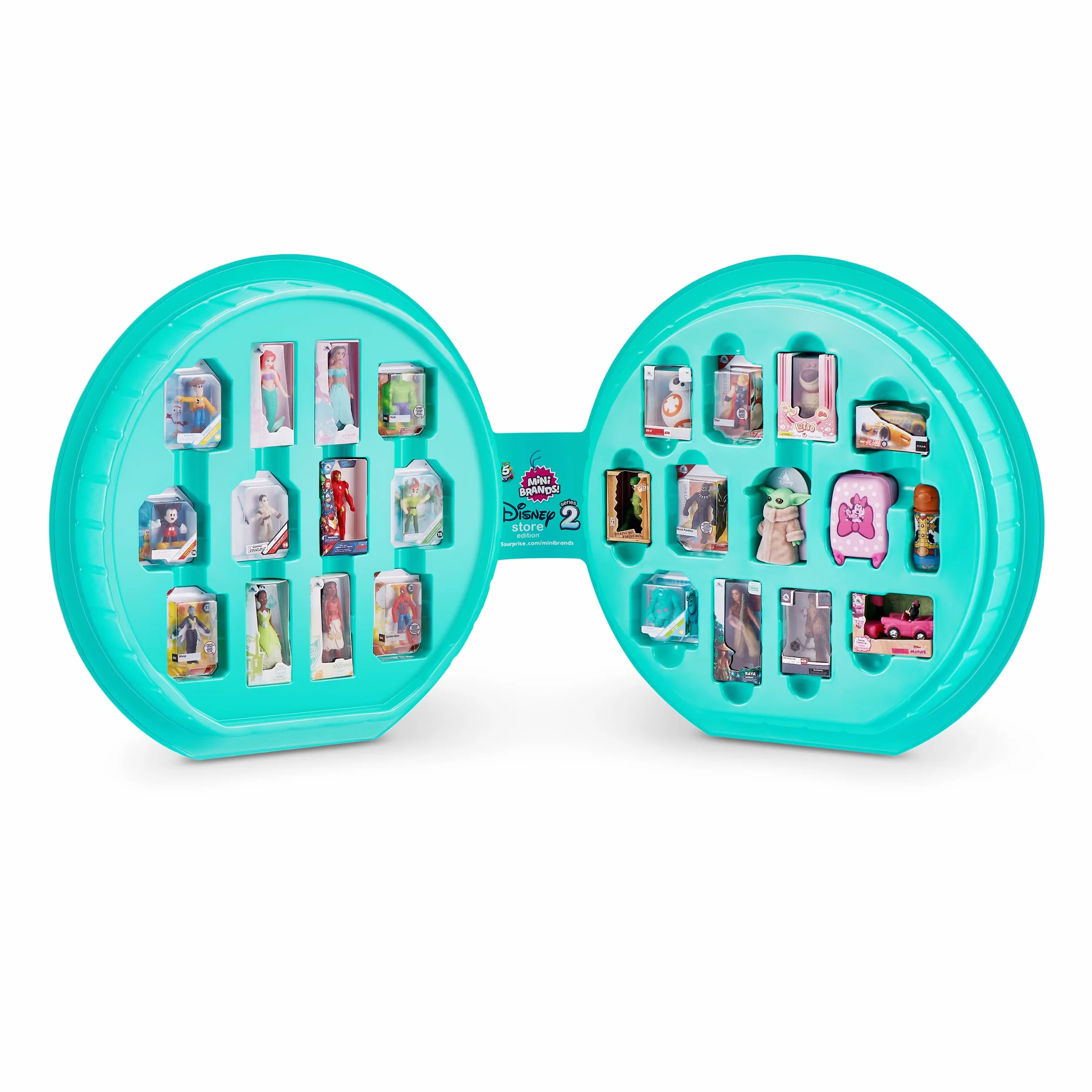 Mini Brands 77354, Myszka Miki Disney Store Series 2 etui kolekcjonerskie z 5 Mystery Minis firmy Zuru, małe