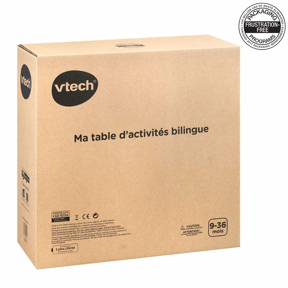VTech - Mój Dwujęzyczny Stół do Aktywności, Interaktywny i Skalowalny Stół Wielu Gier, Zabawka Rozwoju, Przebudzenie Muzyczne, Prezent dla Dziecka od 9 Miesięcy - Zawartość w Języku