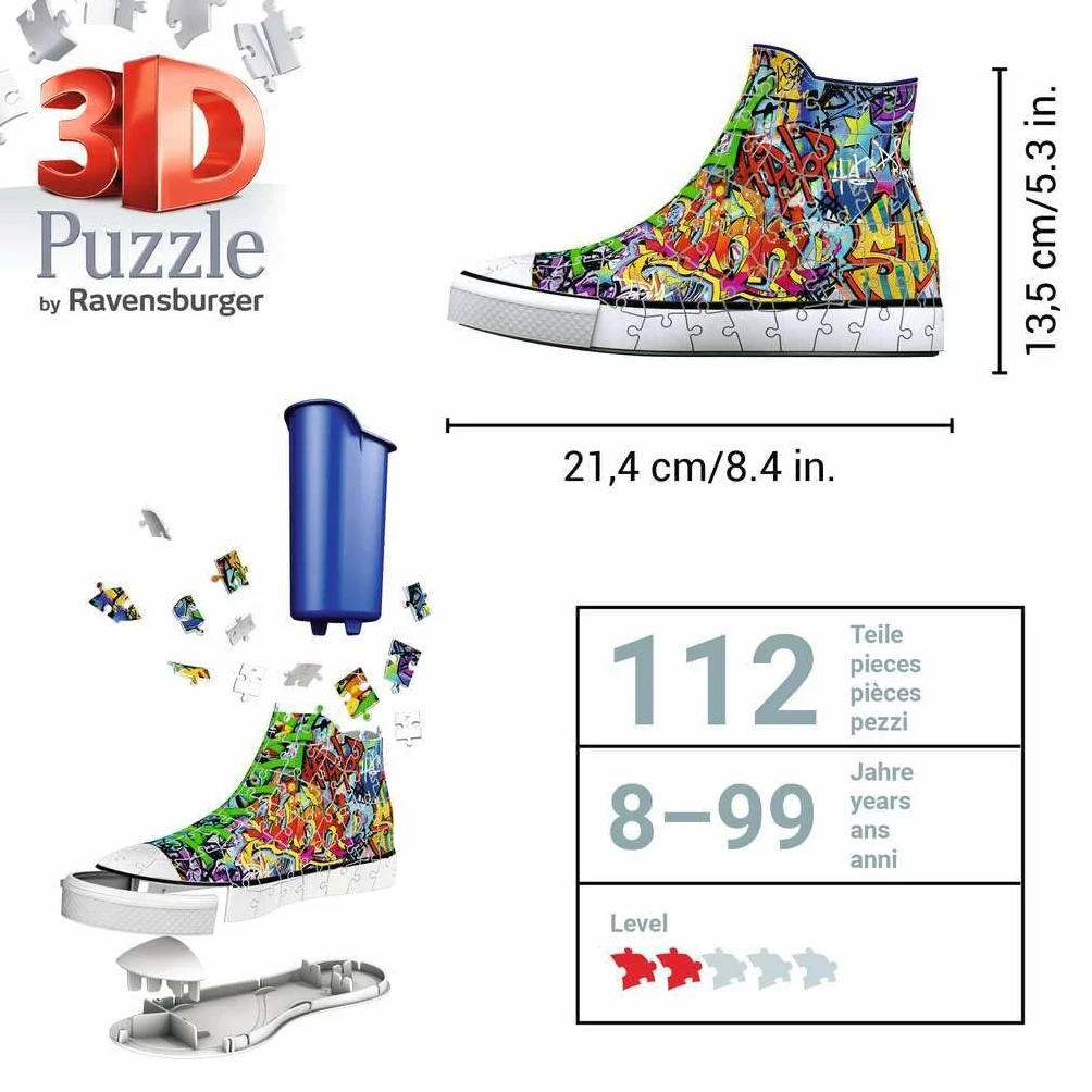 Sneaker Graffiti Style 3D Sonderformen: Erlebe Puzzeln in der 3. Dimension