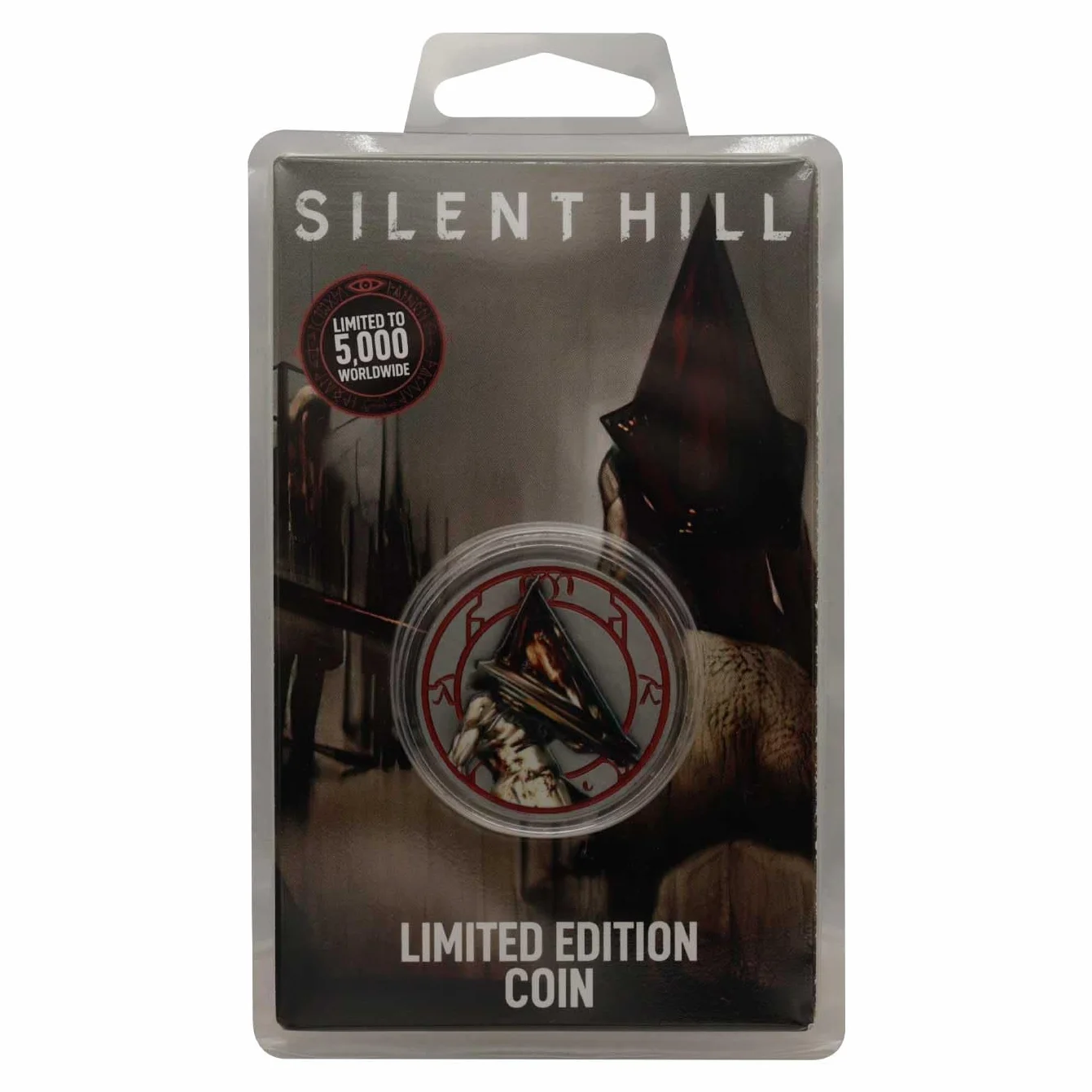 Silent Hill limitowana edycja piramidy głowa moneta - kolekcjonerskie pamiątki z horroru - metalowe wykończenie premium - oficjalnie licencjonowany przedmiot dla fanów
