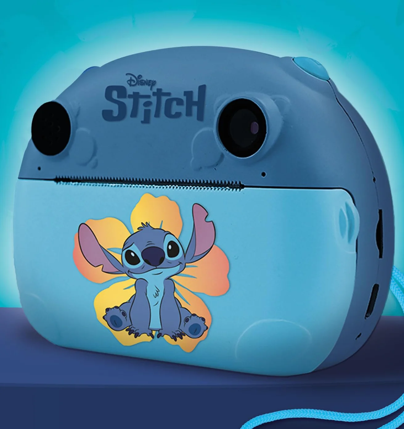 Lisciani – aparat natychmiastowy DISNEY Stitch – przechwytywanie, drukowanie i udostępnianie dla dzieci w wieku od 6 miesięcy – funkcja selfie i wideo – zawiera 3 rolki na 180 zdjęć, pasek i