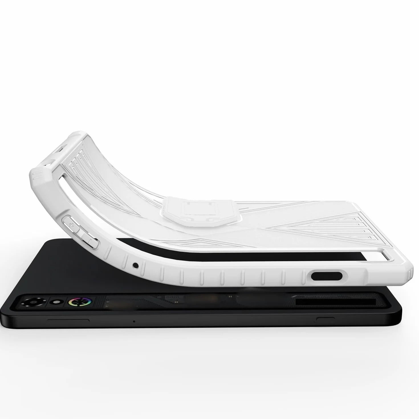Etui TPU do REDMAGIC Astra, pokrowiec ochronny zapobiegający upadkowi z magnetycznym stojakiem - do tabletu REDMAGIC 3 Pro (białe)
