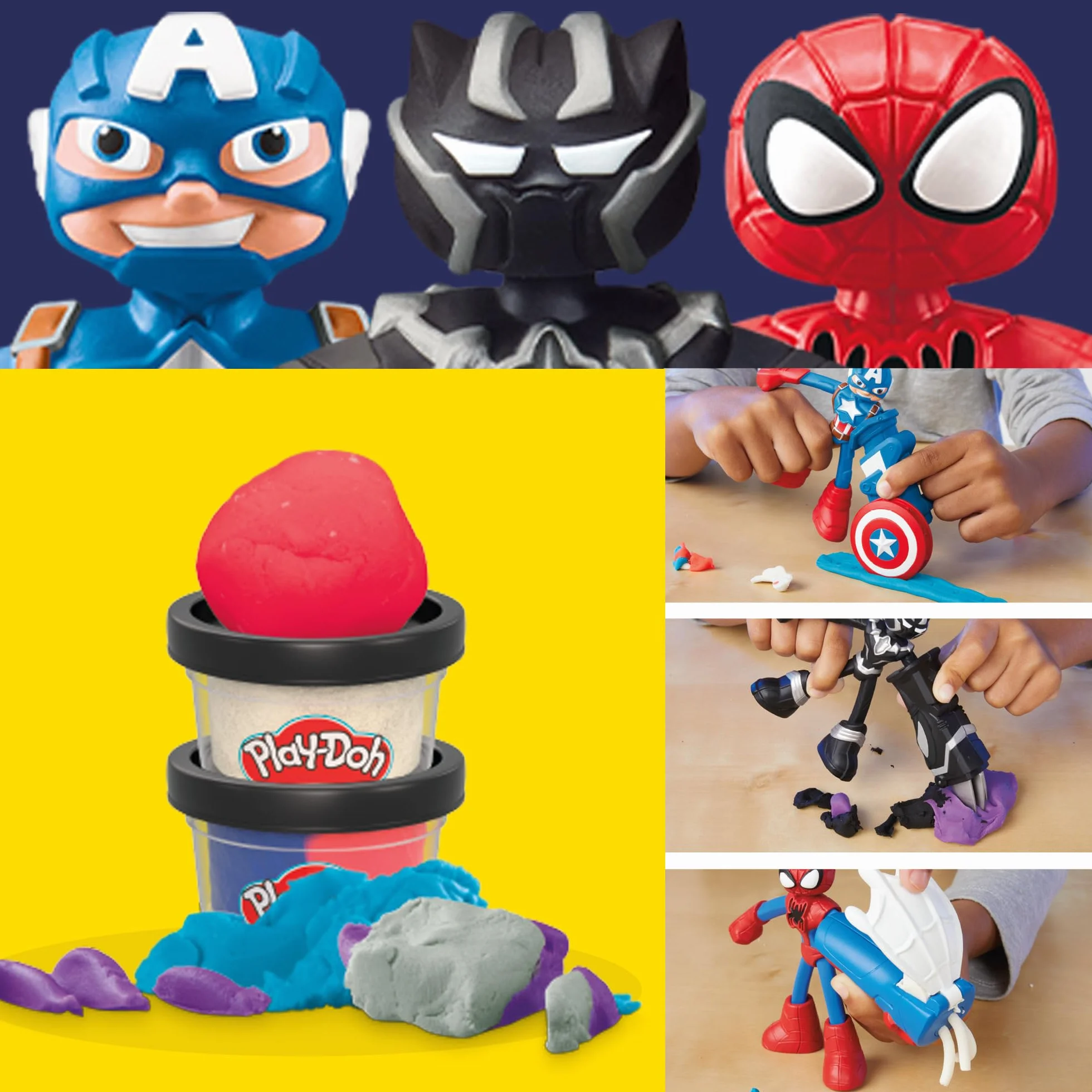 Play-Doh Zestaw do zabawy z figurkami Przygody superbohaterów Marvela z ciastoliną Play-Doh