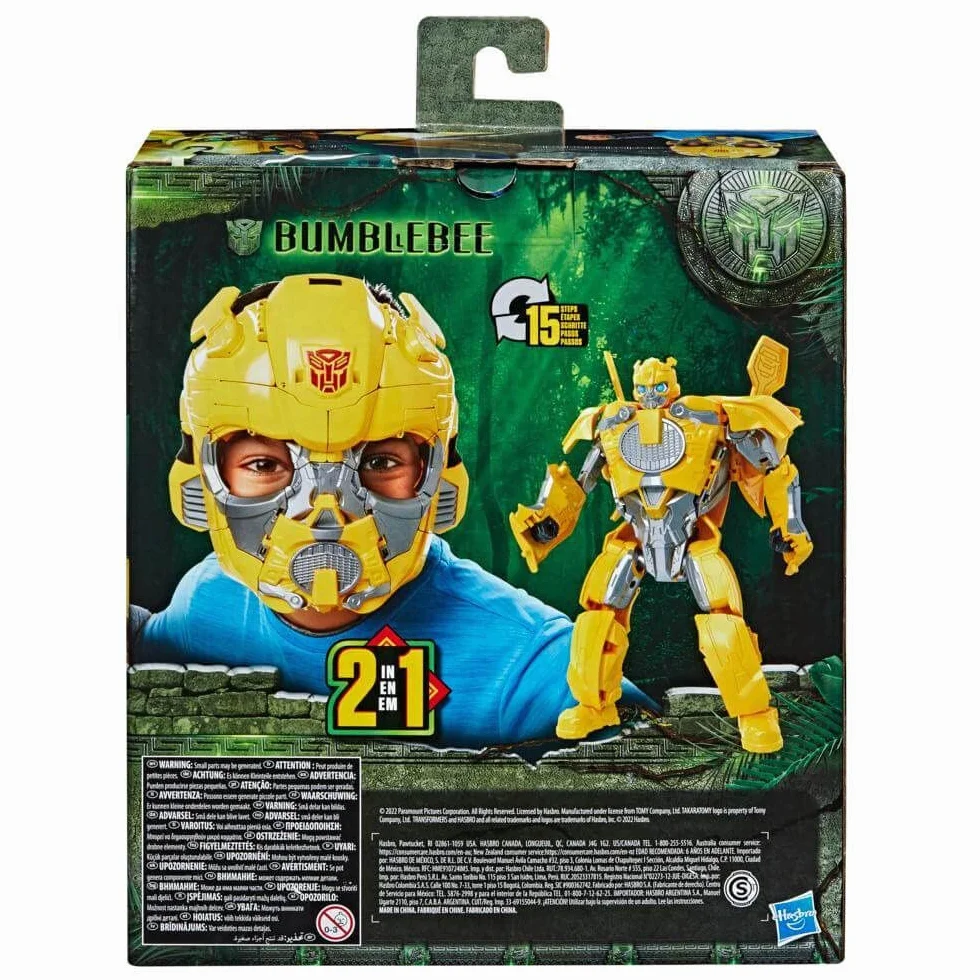 Transformers Toys Rise of the Beasts Film Bumblebee maska konwertująca 2 w 1, dla dzieci w wieku od 6 lat, 22,5 cm